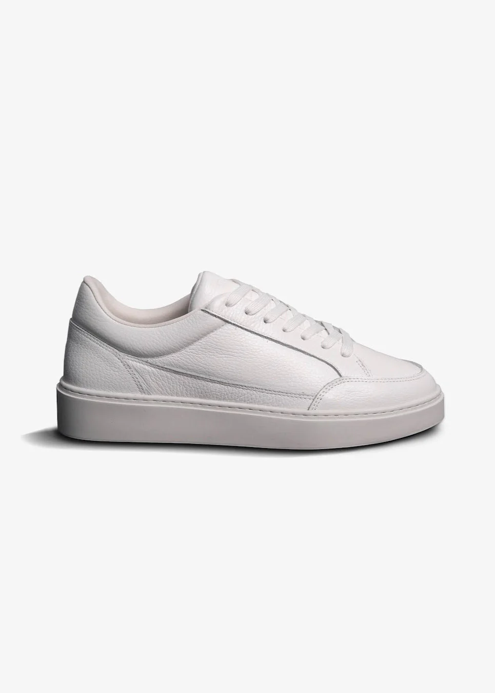 Premium Leather Trainer In Triple White - Image 11