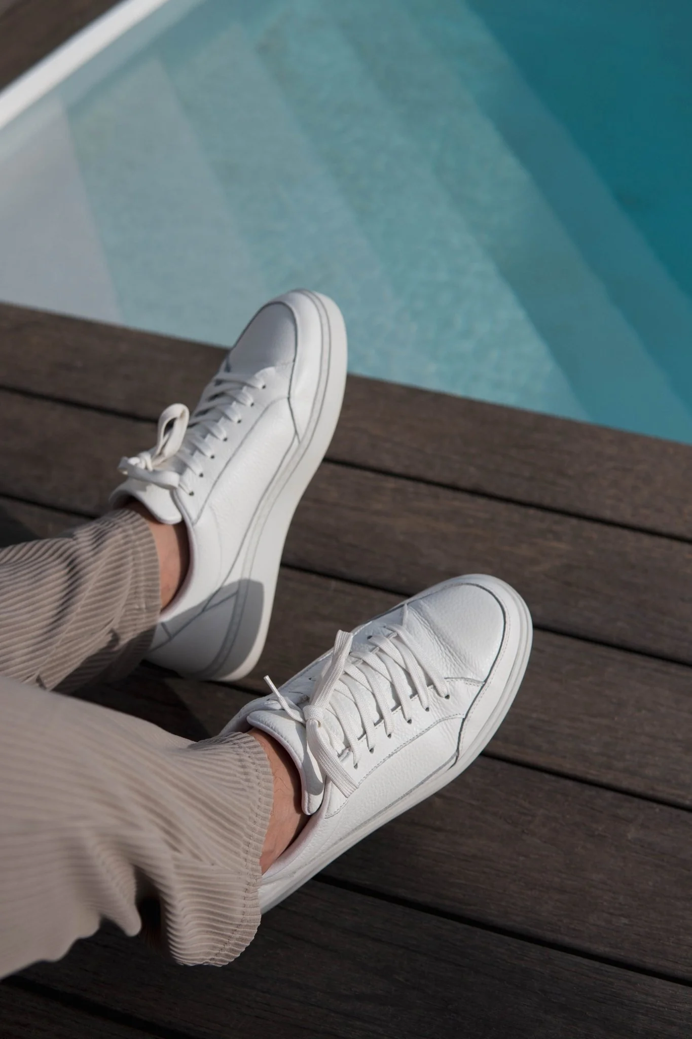 Premium Leather Trainer In Triple White - Image 13