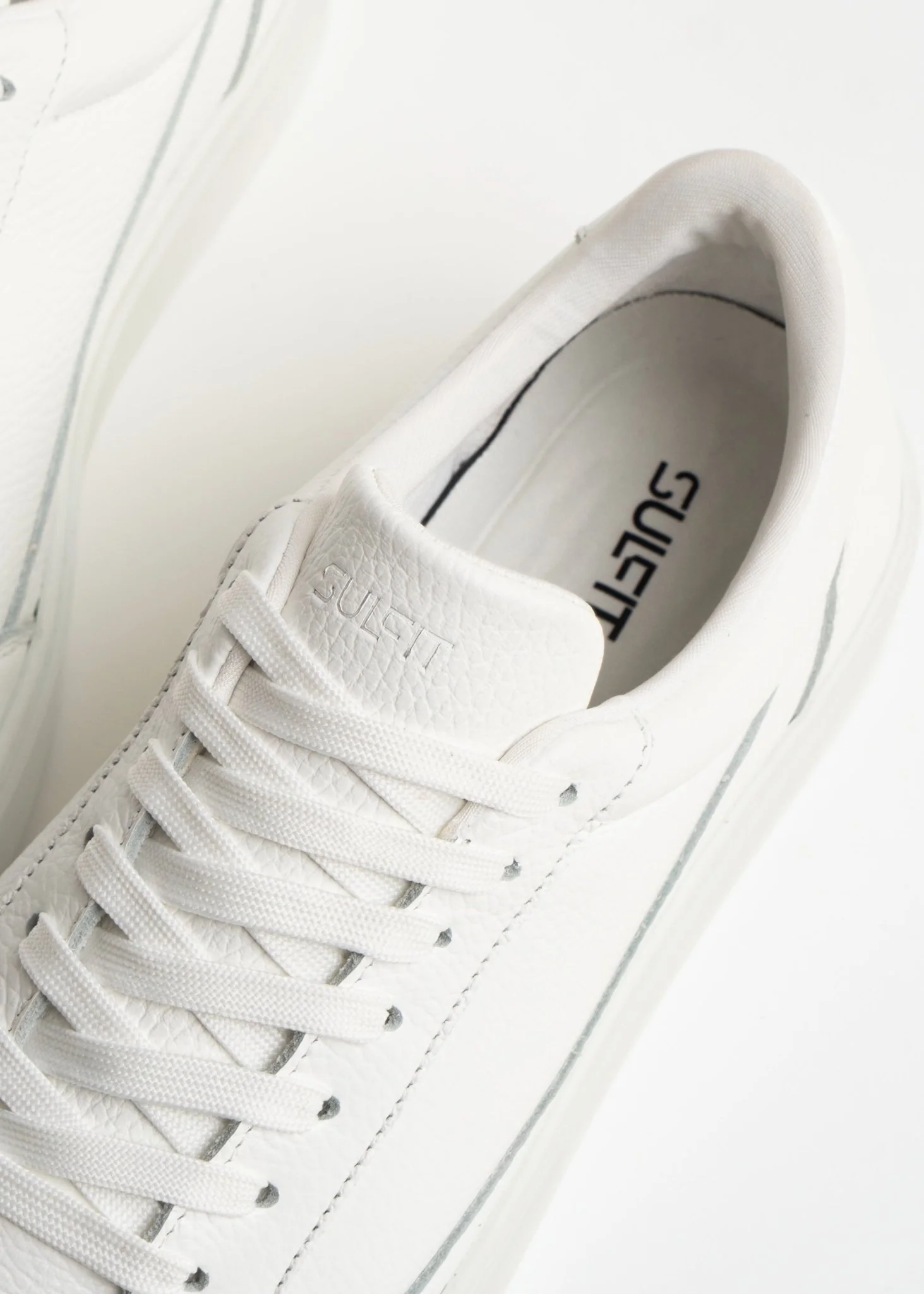 Premium Leather Trainer In Triple White - Image 3