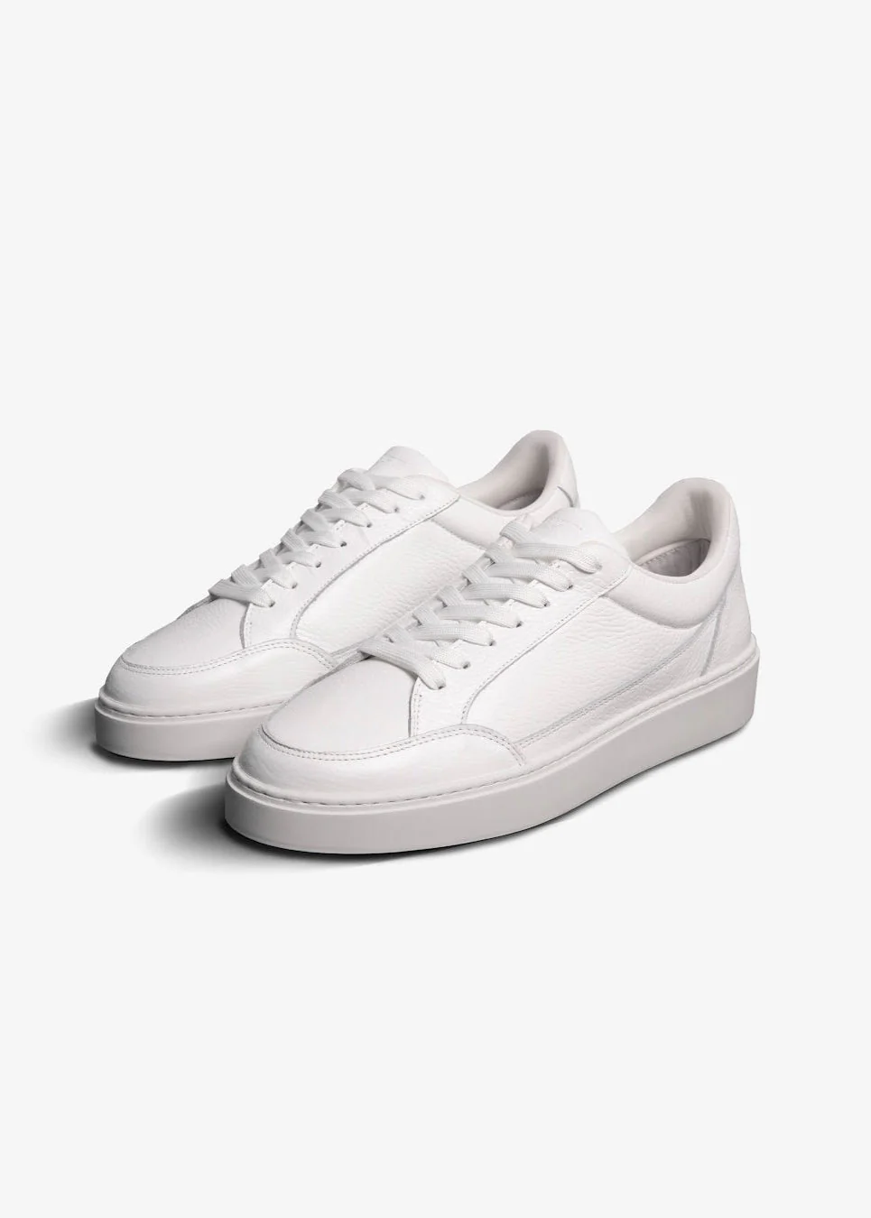 Premium Leather Trainer In Triple White - Image 6
