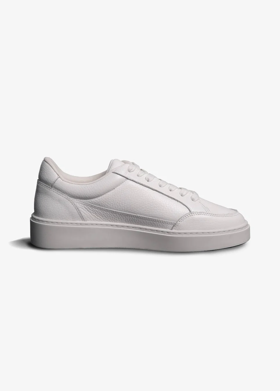 Premium Leather Trainer In Triple White - Image 7