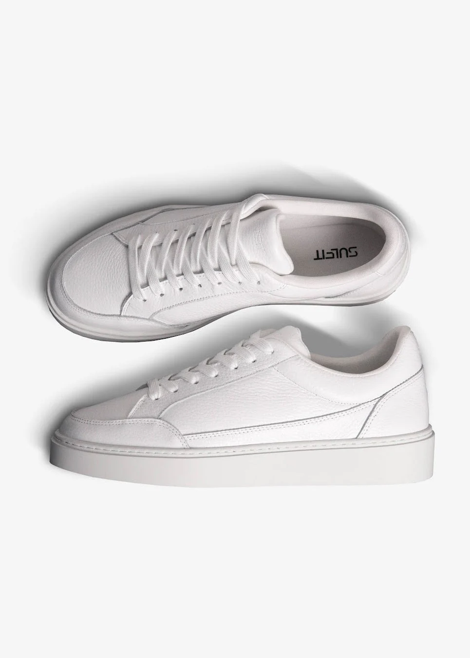 Premium Leather Trainer In Triple White - Image 9