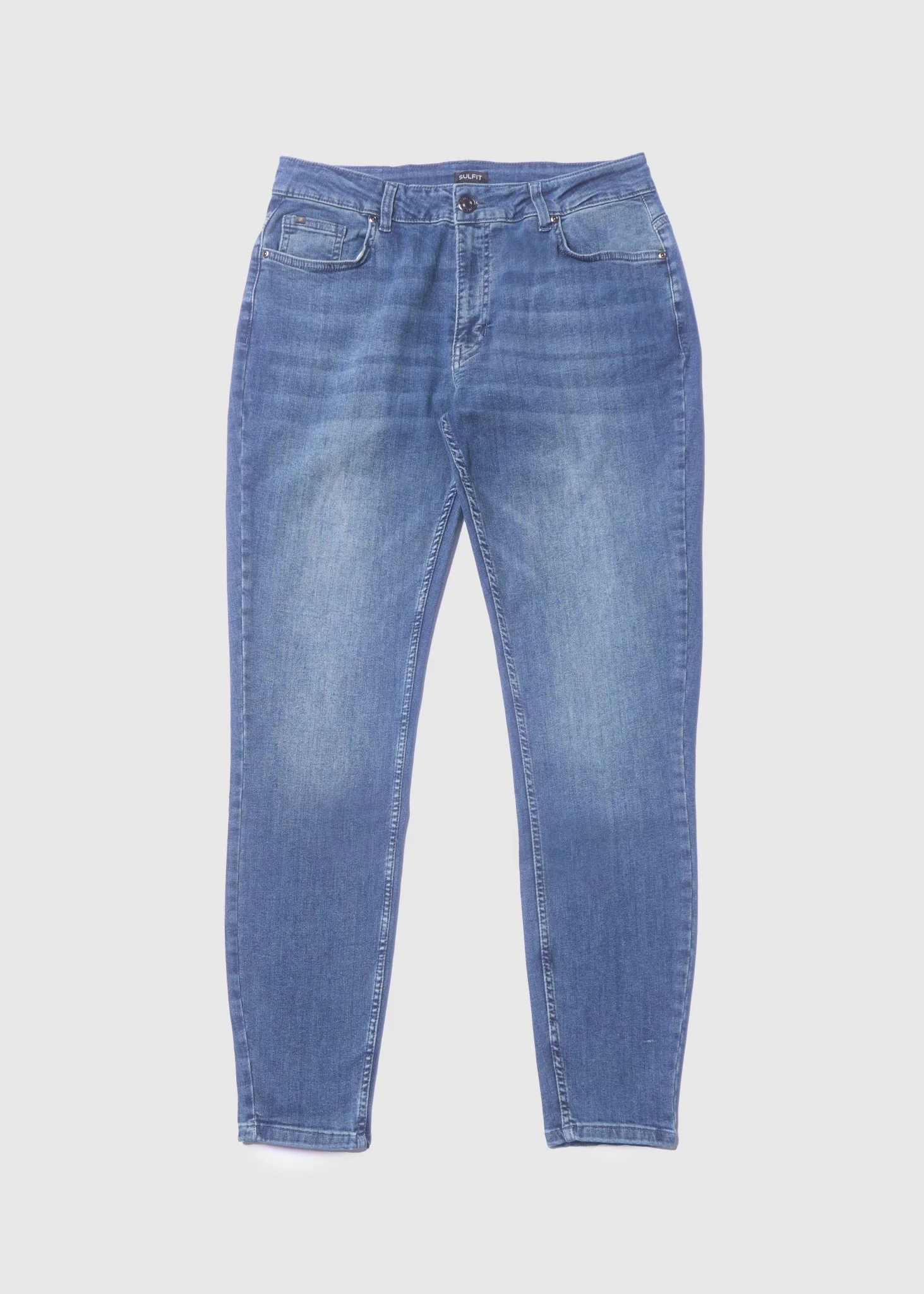 Slim Comfort Jeans In Stone Light Blue - Image 12