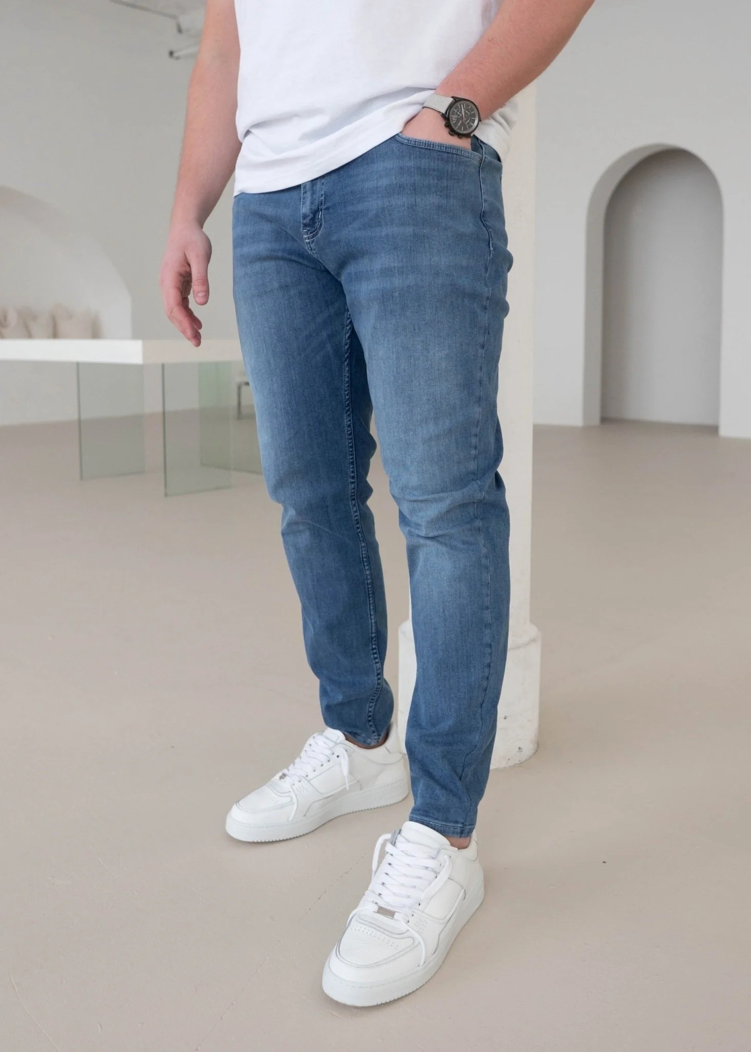 Slim Comfort Jeans In Light Blue - Image 3
