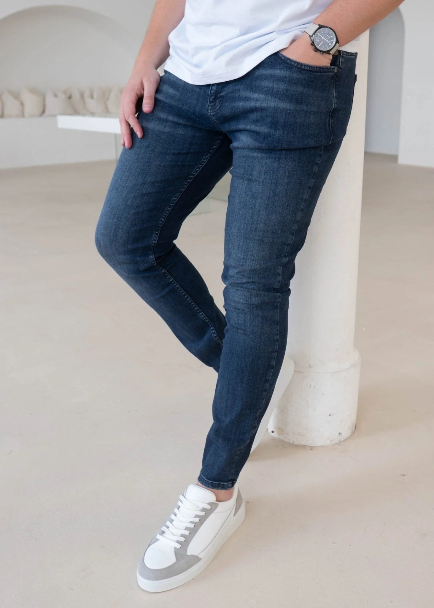 Slim Comfort Jeans In Dark Blue - Image 6