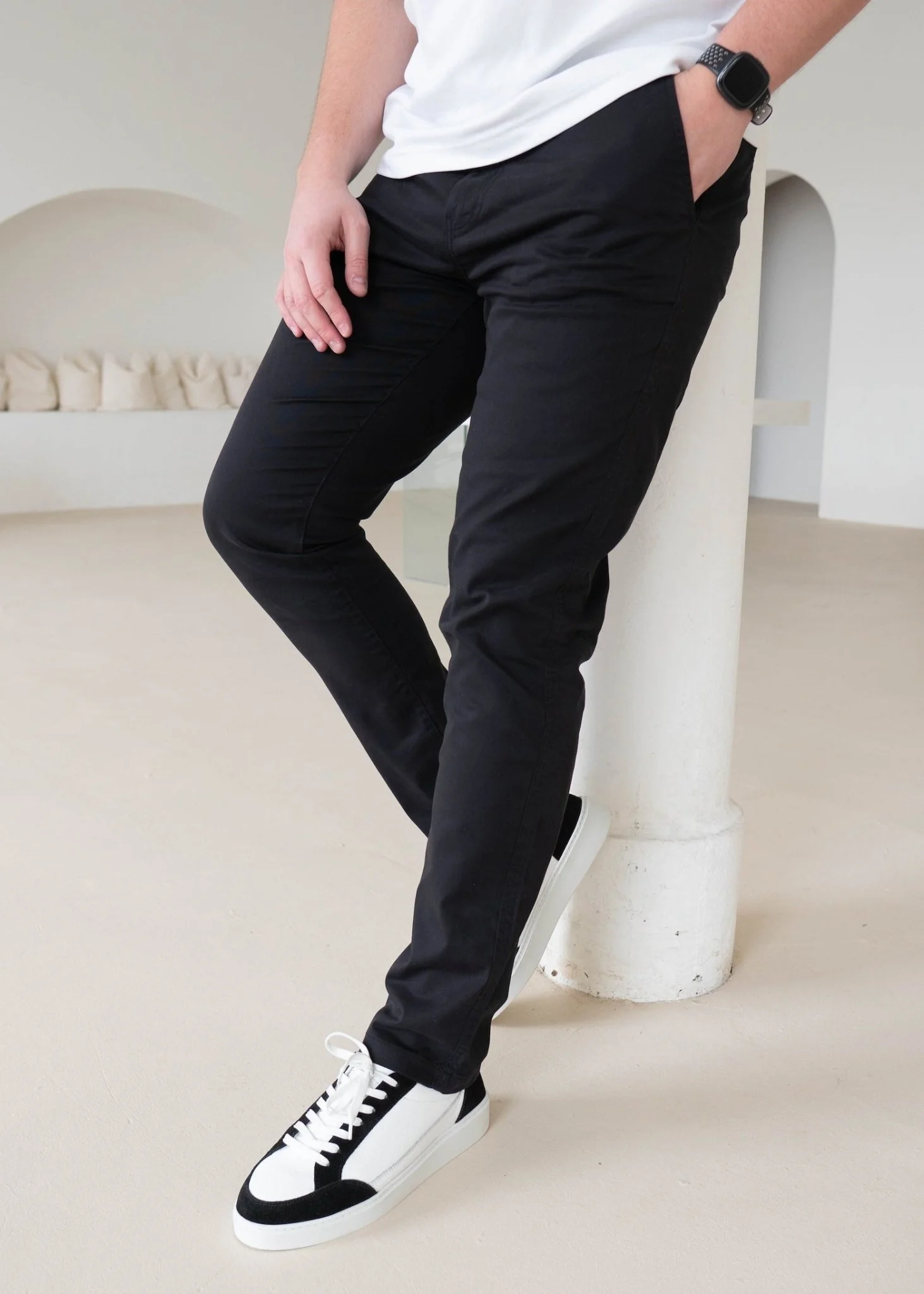 Slim Comfort Chinos In Black - Image 3