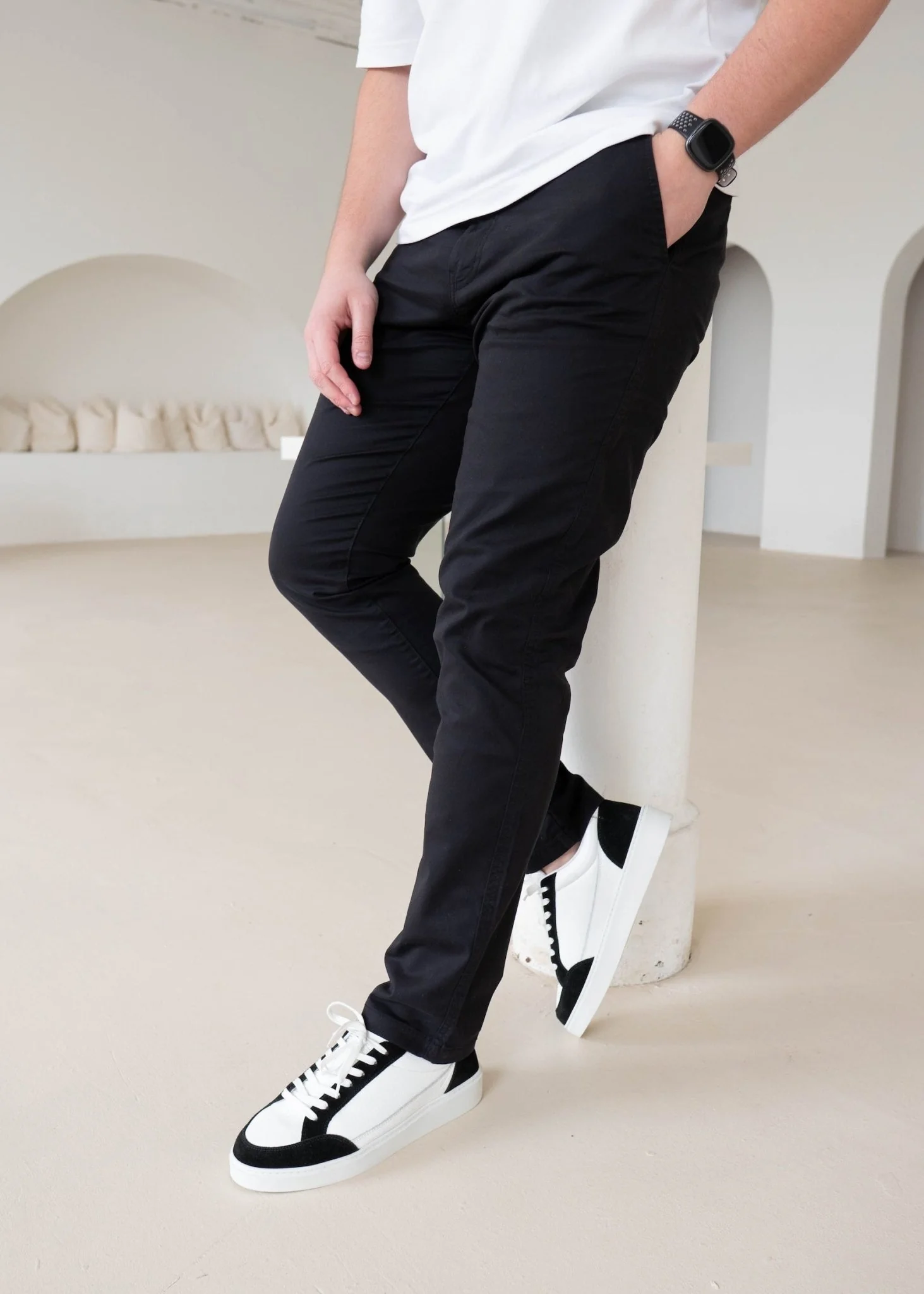 Slim Comfort Chinos In Black - Image 4