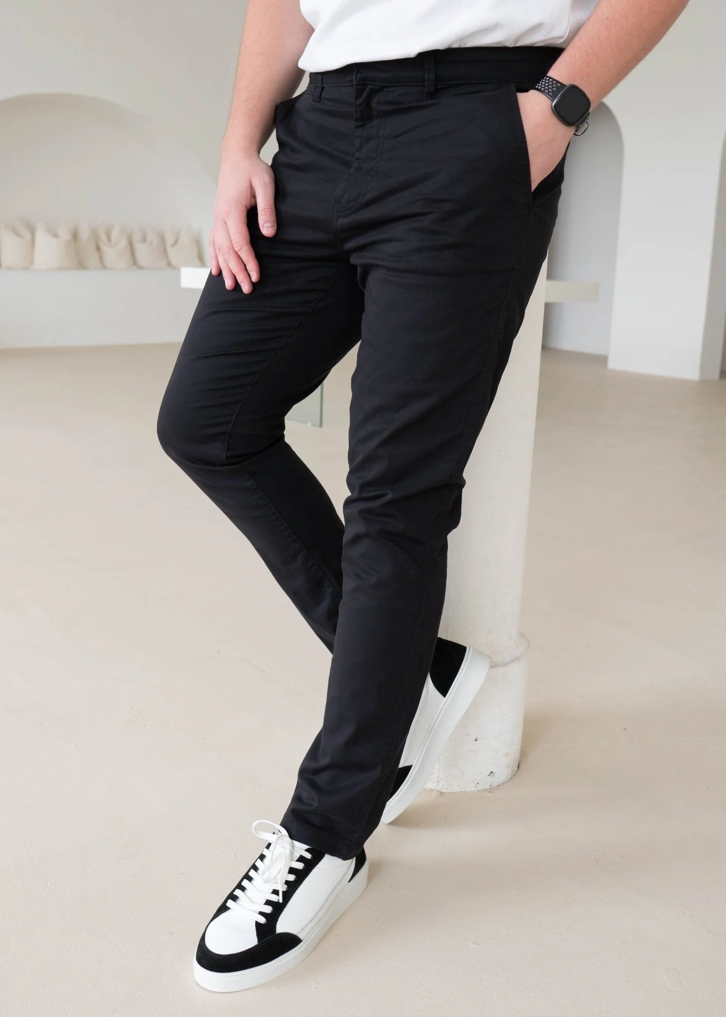 Slim Comfort Chinos In Black - Image 8