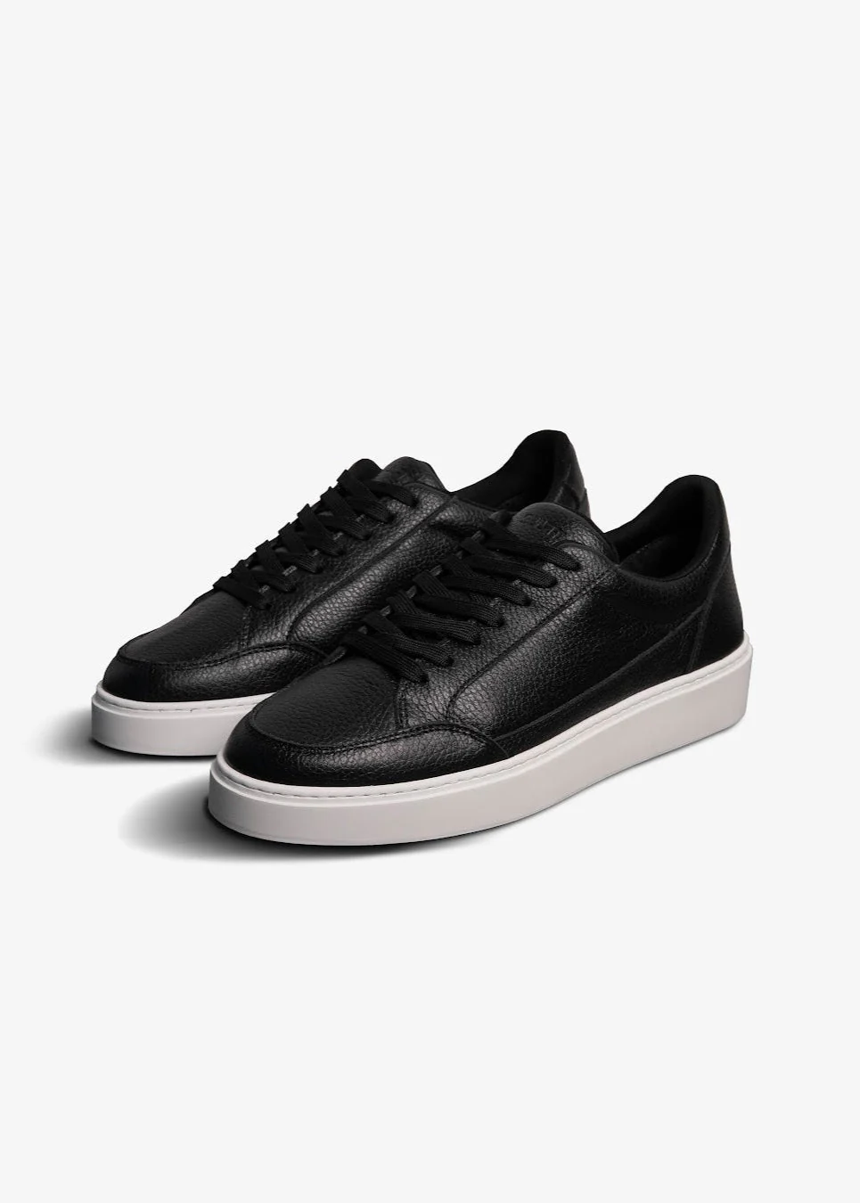 Premium Leather Trainer In Black/White - Image 5