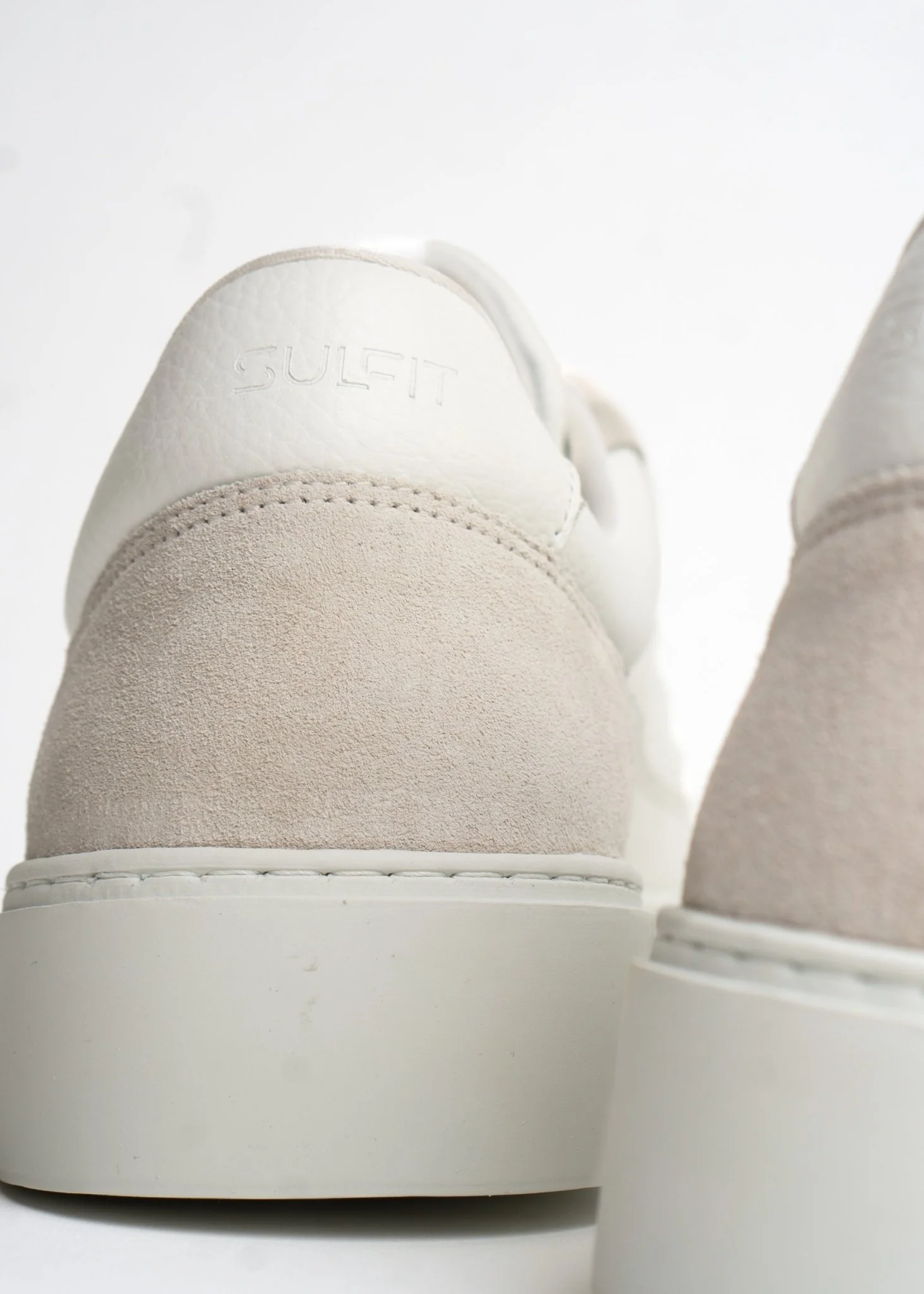 Premium Leather Trainer In White/Stone - Image 20