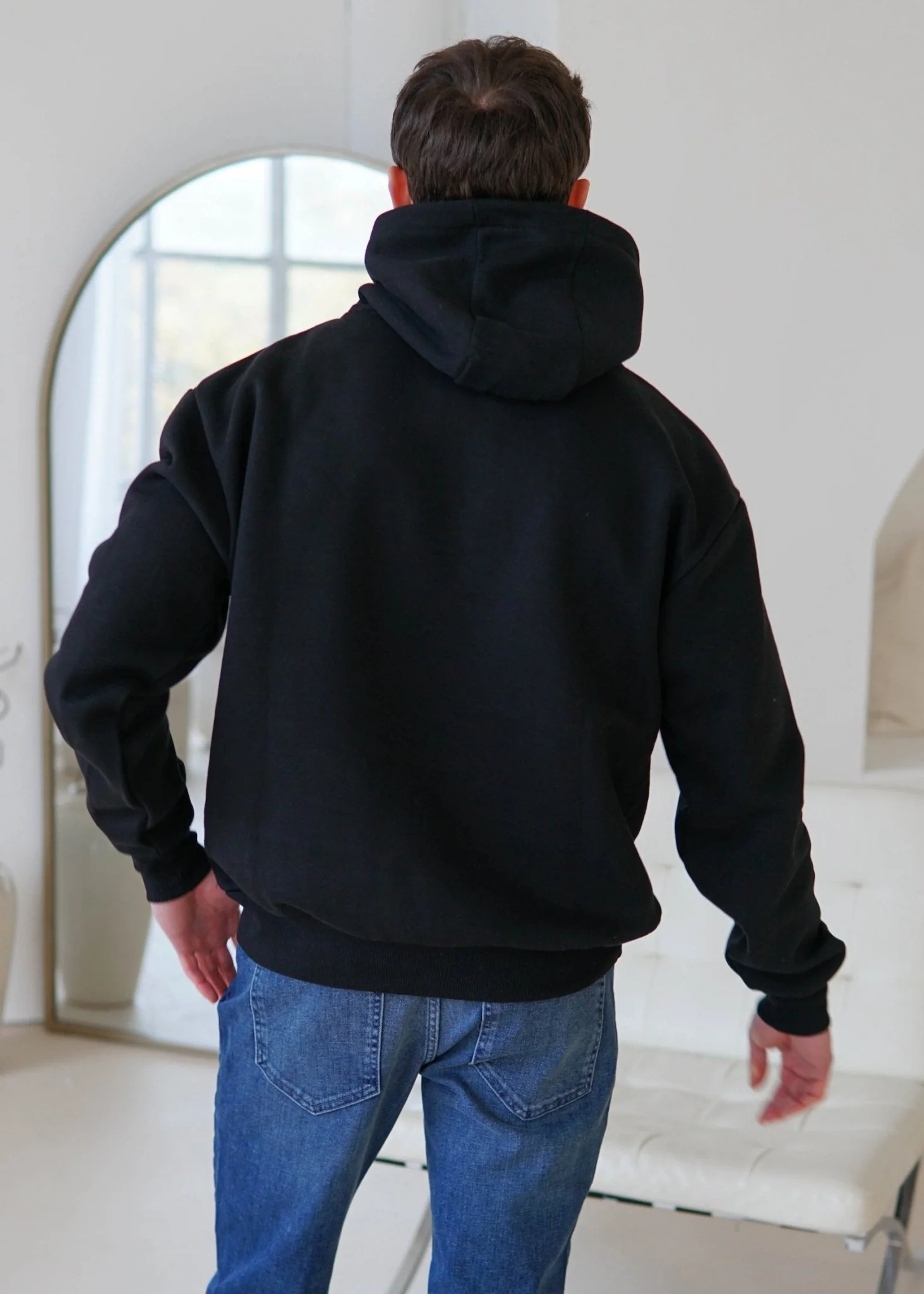 Premium Relaxed Hoodie In Black - Image 6
