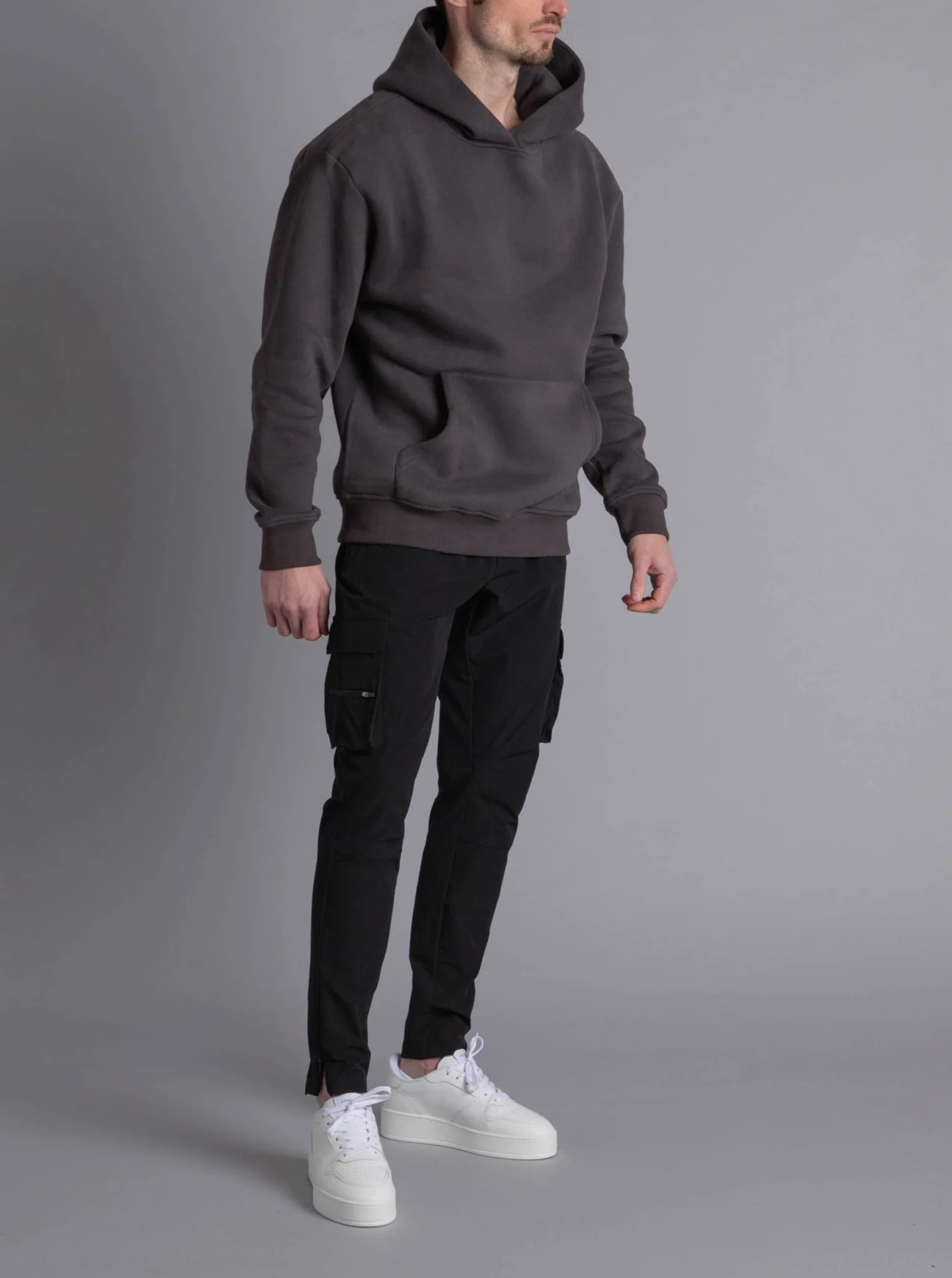 Premium Relaxed Hoodie In Dark Grey - Image 12