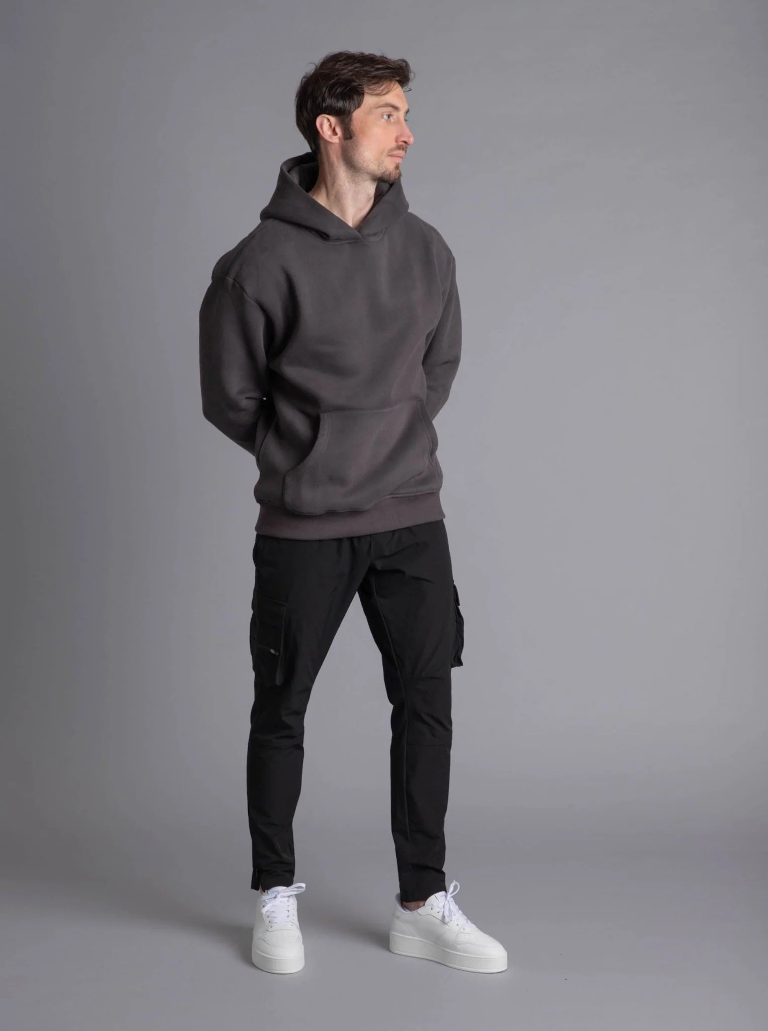 Premium Relaxed Hoodie In Dark Grey - Image 13