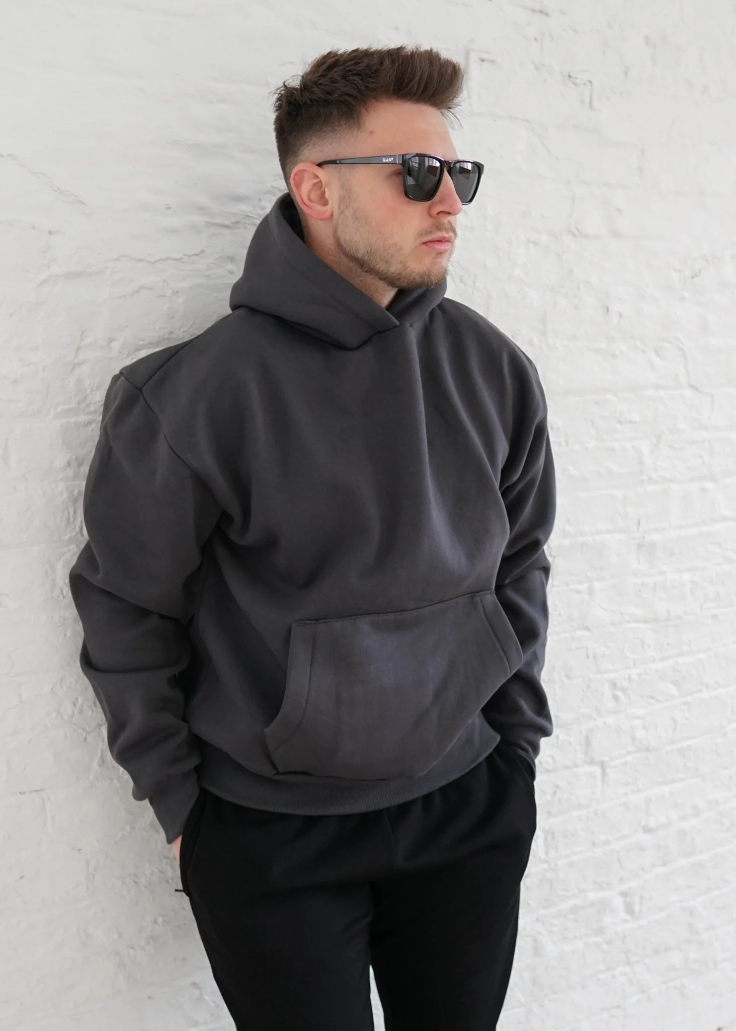 Premium Relaxed Hoodie In Dark Grey - Image 15