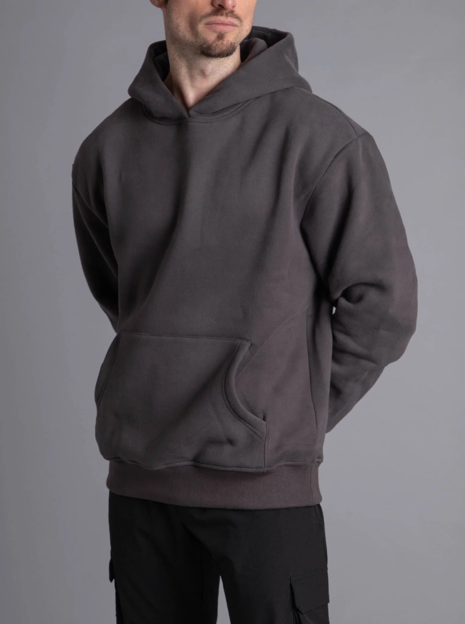 Premium Relaxed Hoodie In Dark Grey - Image 5