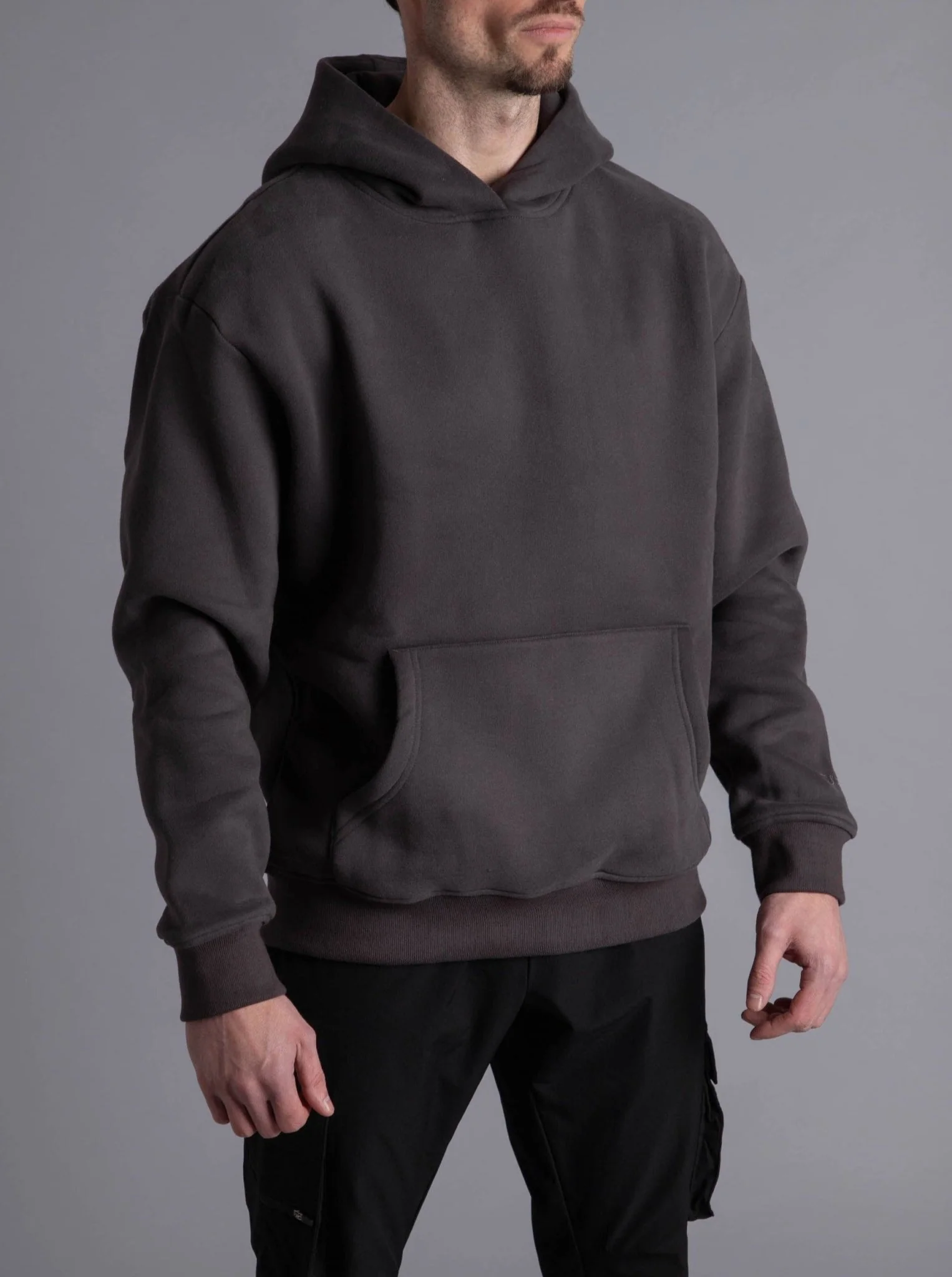 Premium Relaxed Hoodie In Dark Grey - Image 9