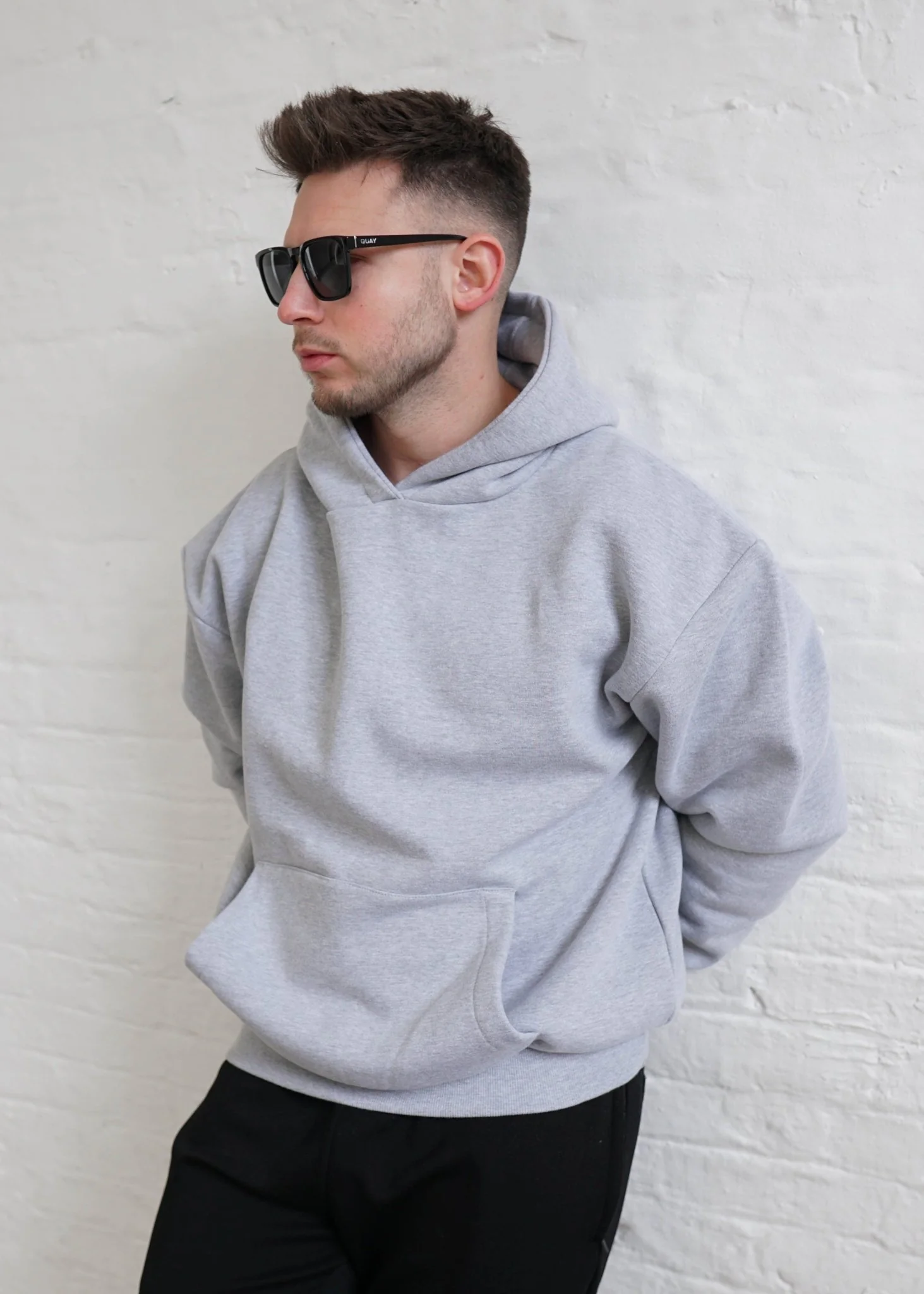 Premium Relaxed Hoodie In Heather Grey - Image 5