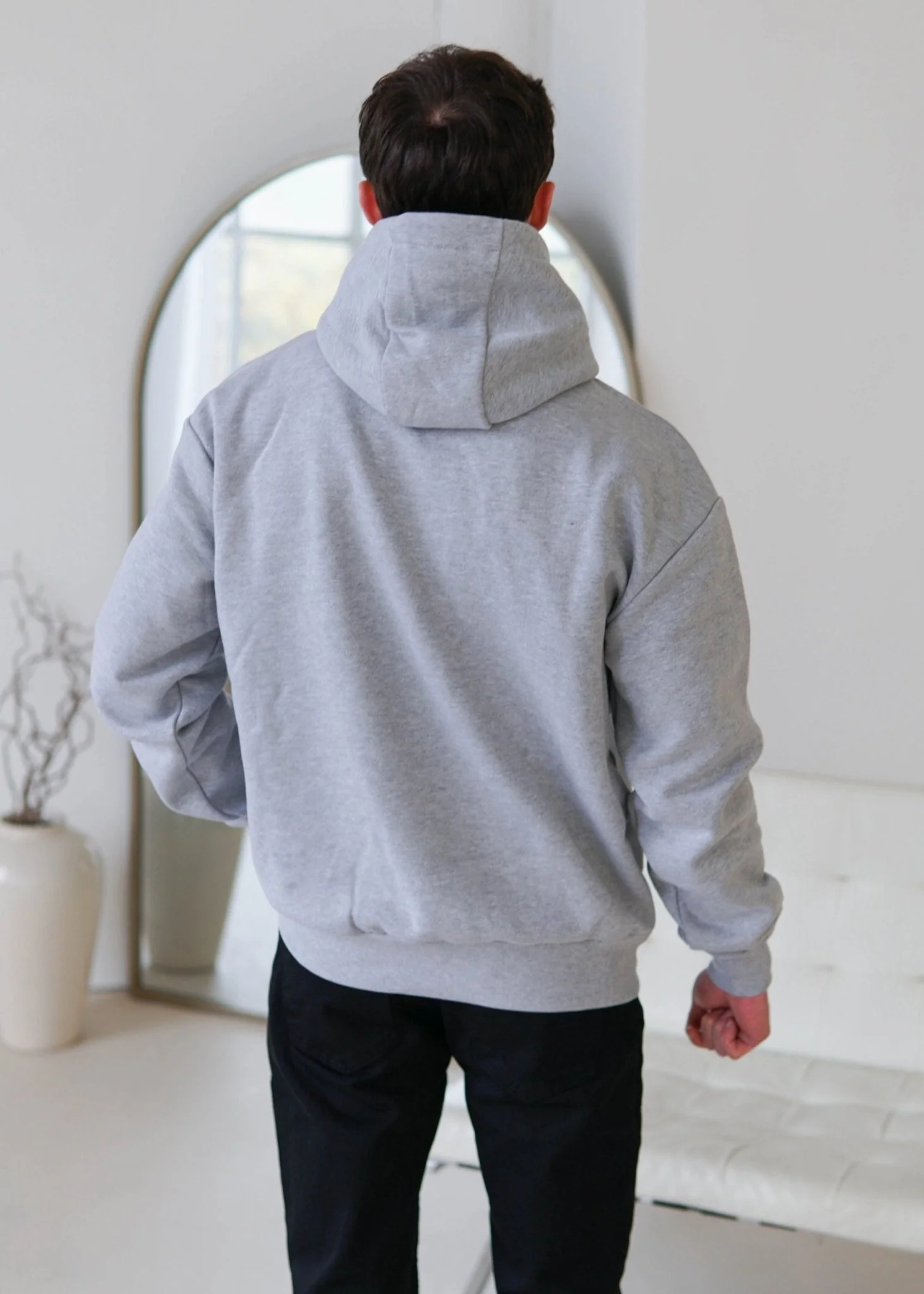 Premium Relaxed Hoodie In Heather Grey - Image 8