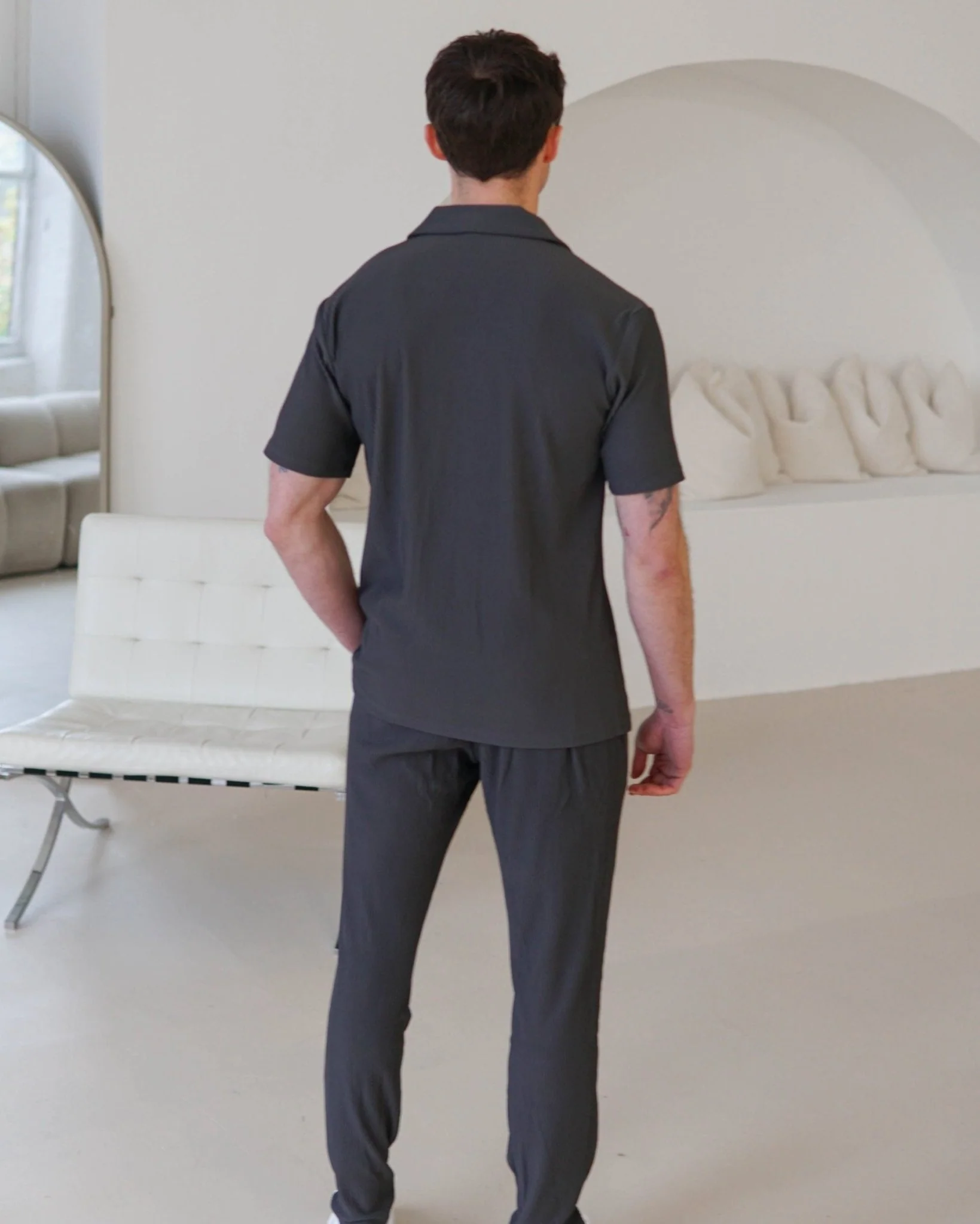 Ribbed Shirt In Dark Grey - Image 8