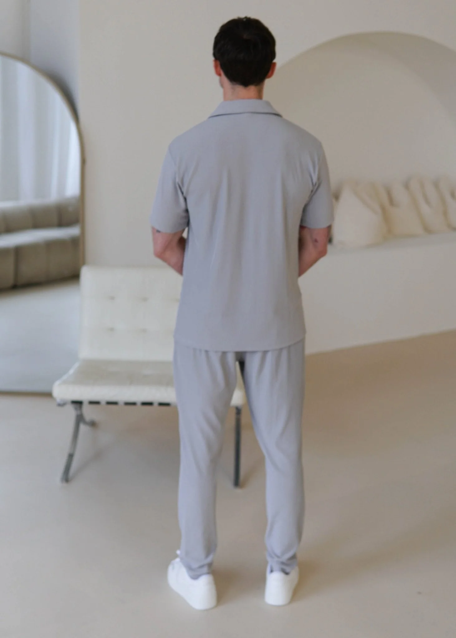 Ribbed Shirt In Light Grey - Image 10