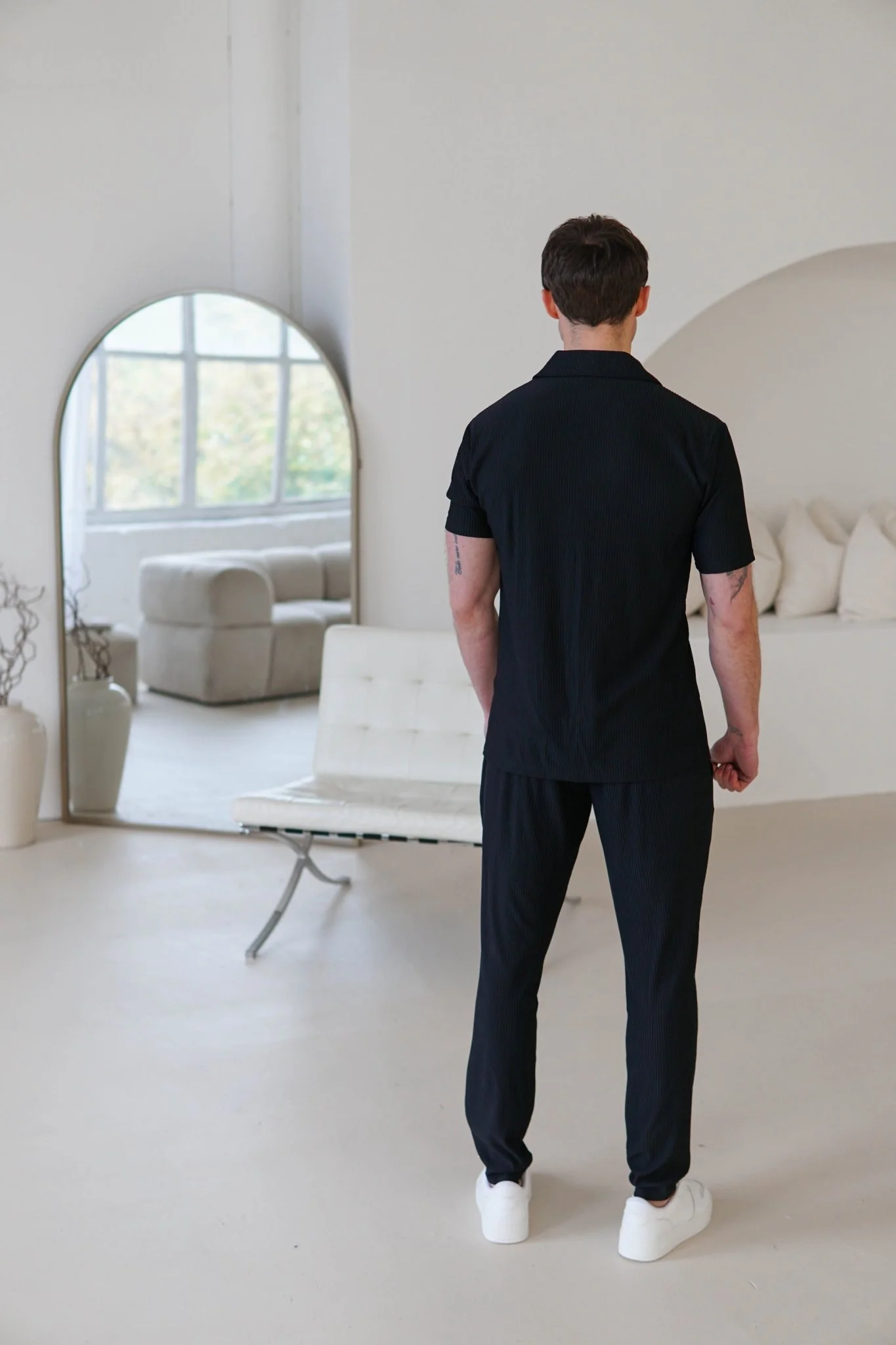 Ribbed Trouser In Black - Image 11