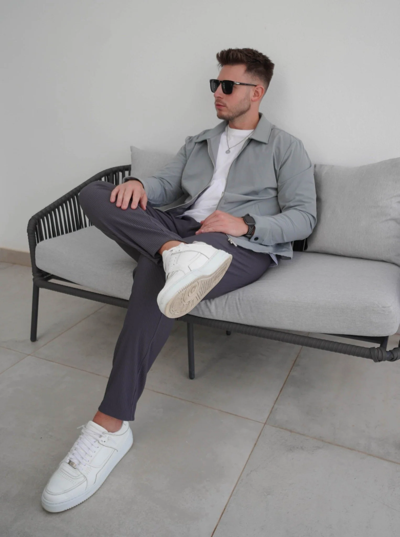 Ribbed Trouser In Dark Grey - Image 6