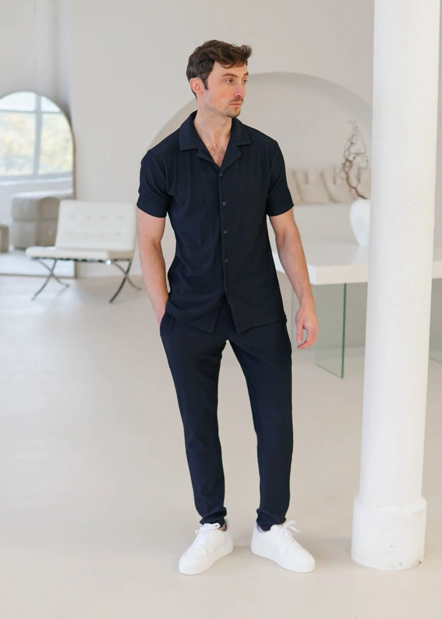 Ribbed Trouser In Navy - Image 8