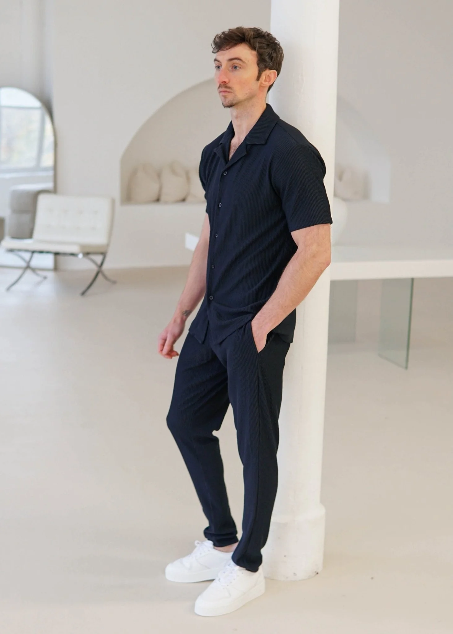 Ribbed Trouser In Navy - Image 9