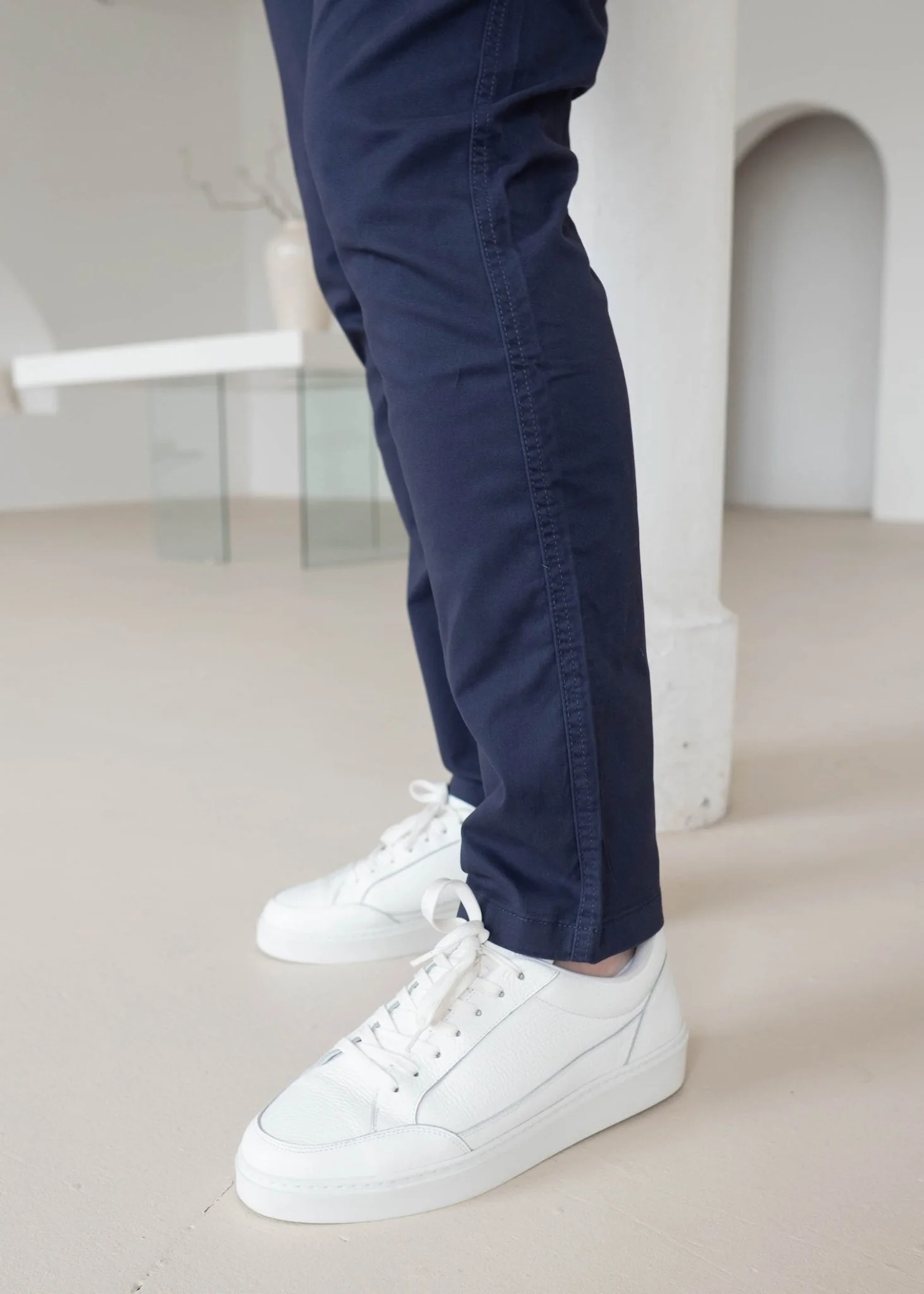 Slim Comfort Chinos In Navy - Image 8