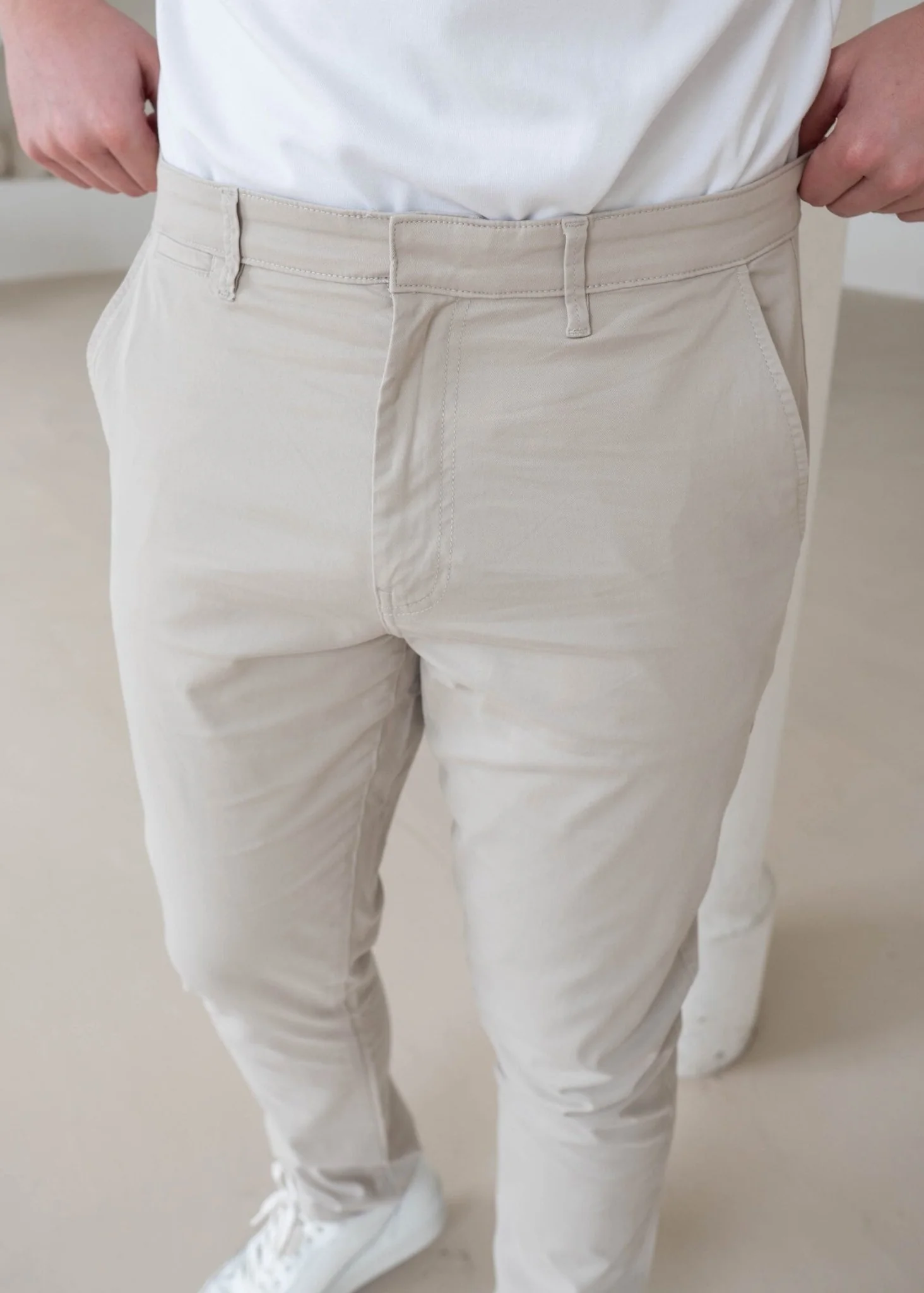 Slim Comfort Chinos In Stone - Image 12