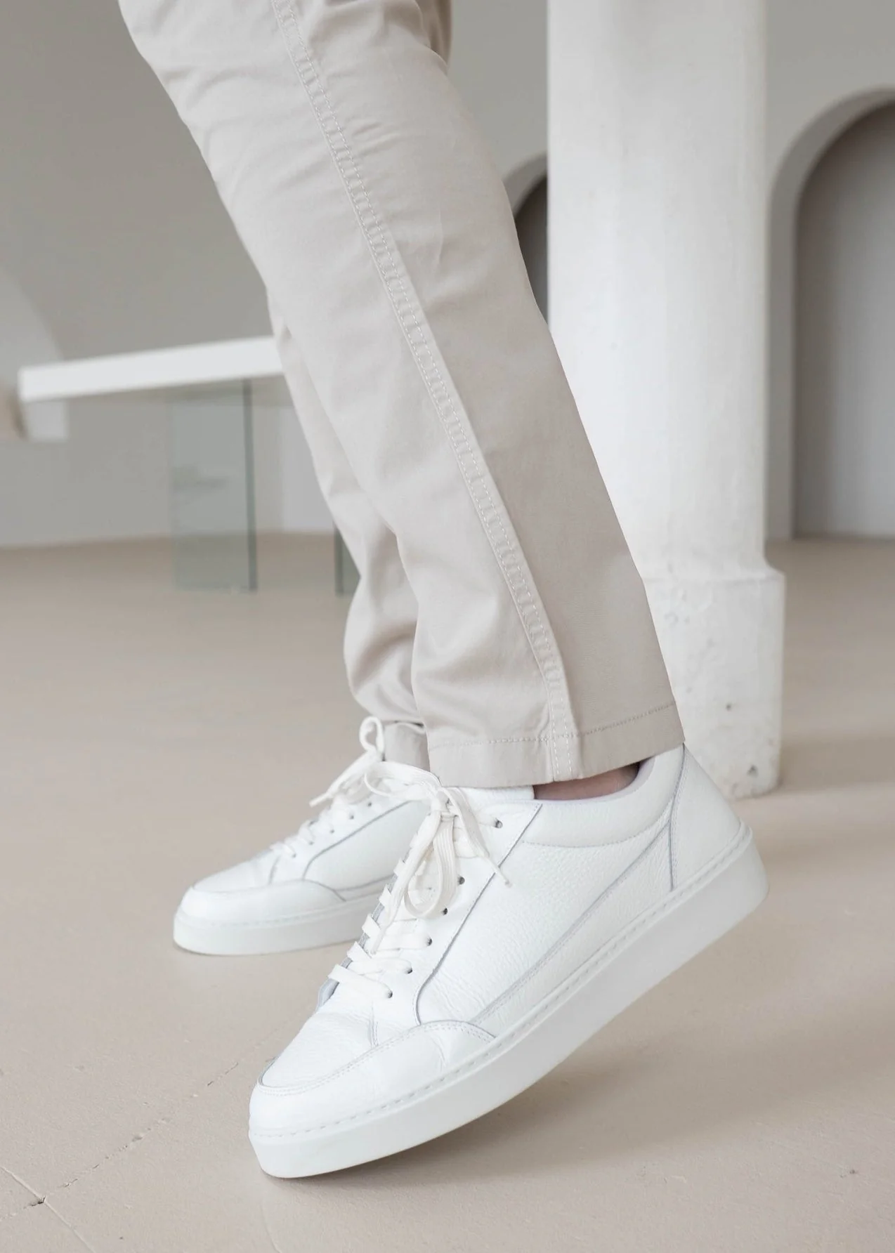 Slim Comfort Chinos In Stone - Image 13