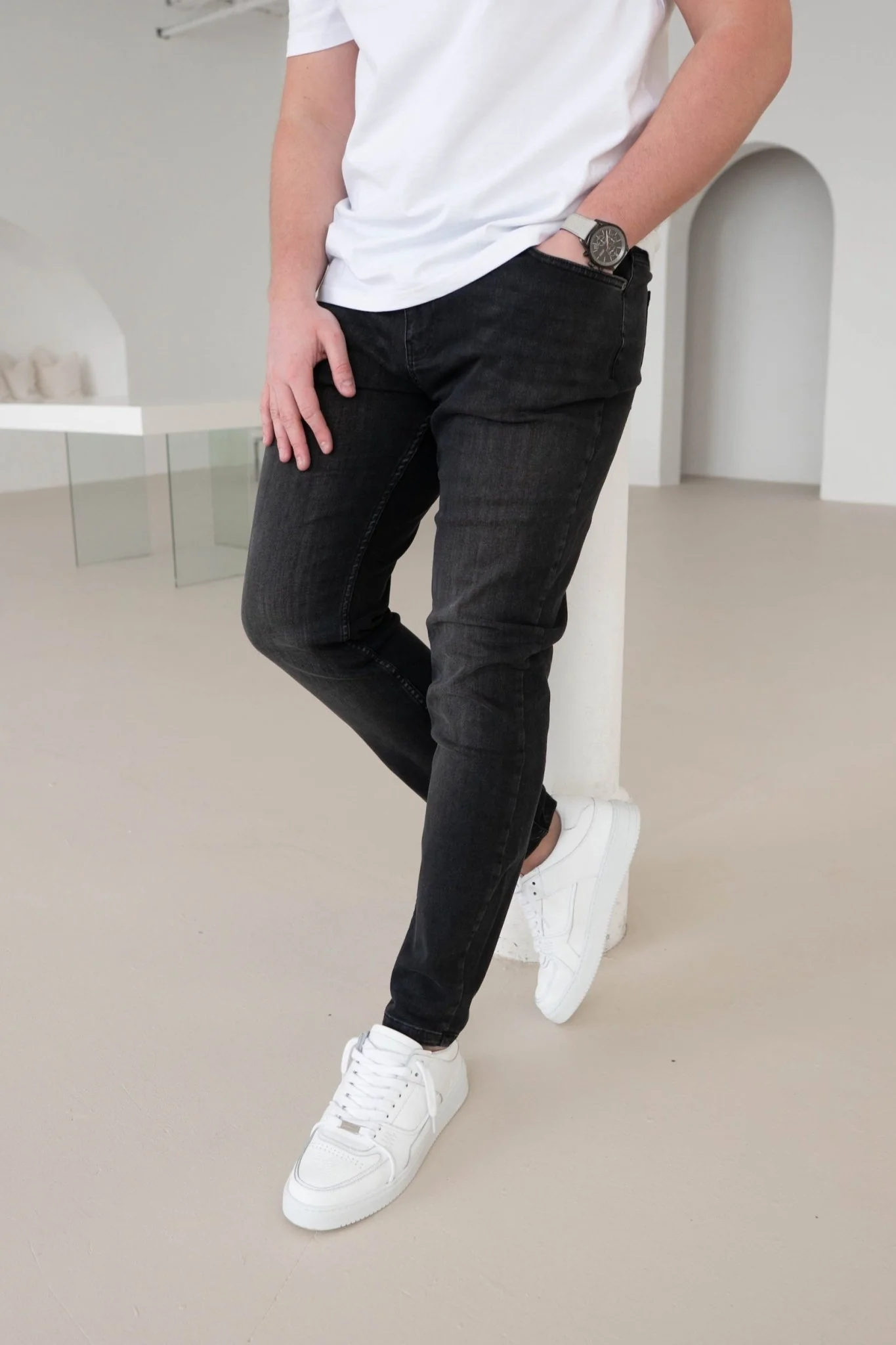 Slim Comfort Jeans In Charcoal - Image 6