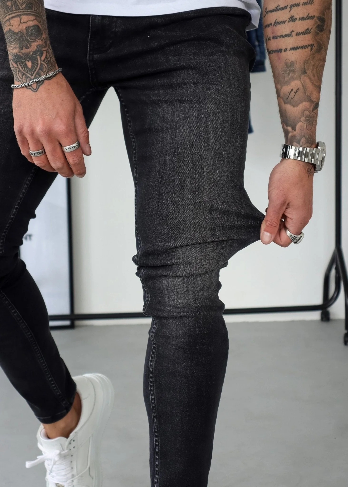 Slim Comfort Jeans In Charcoal - Image 7