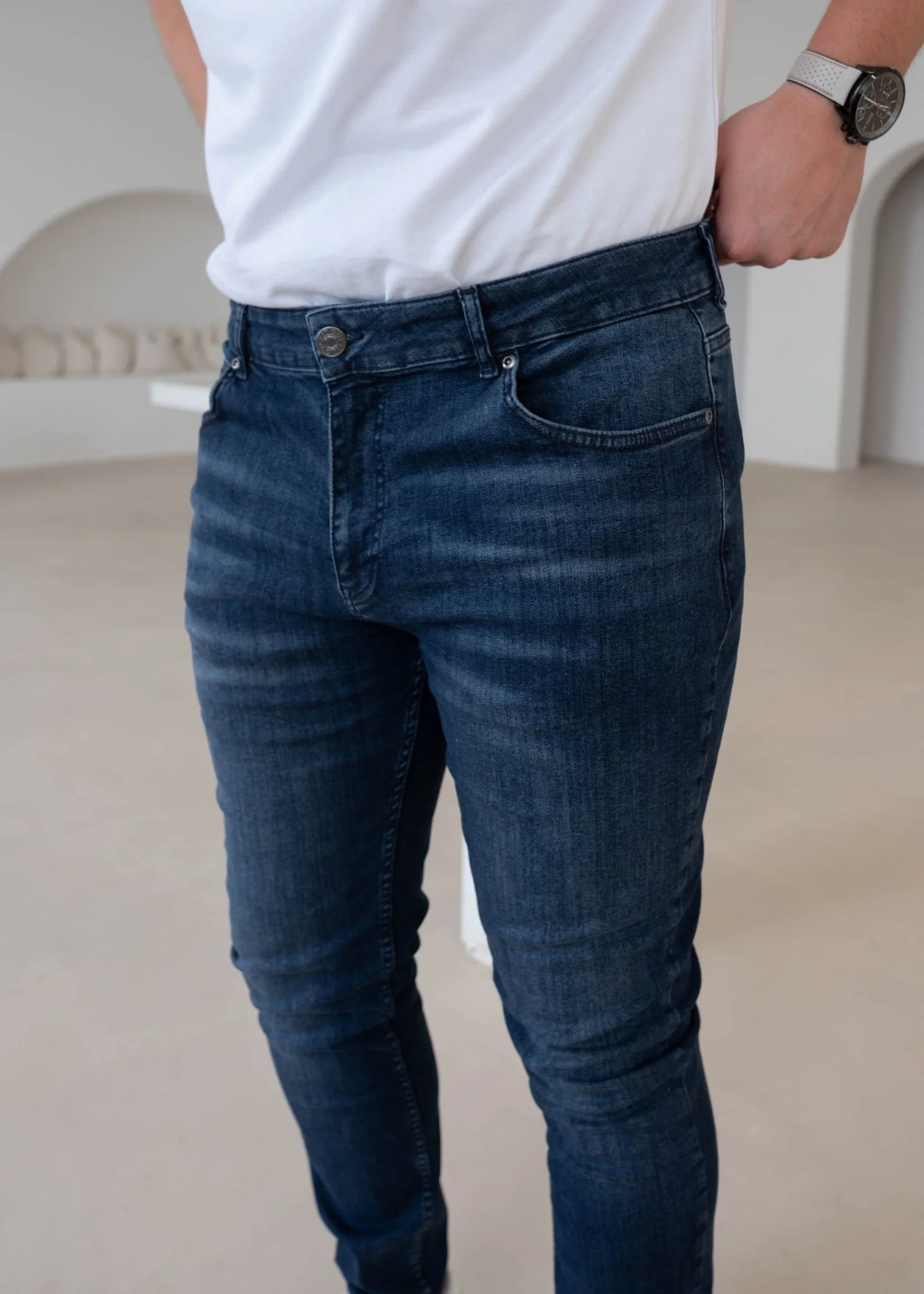 Slim Comfort Jeans In Dark Blue - Image 3