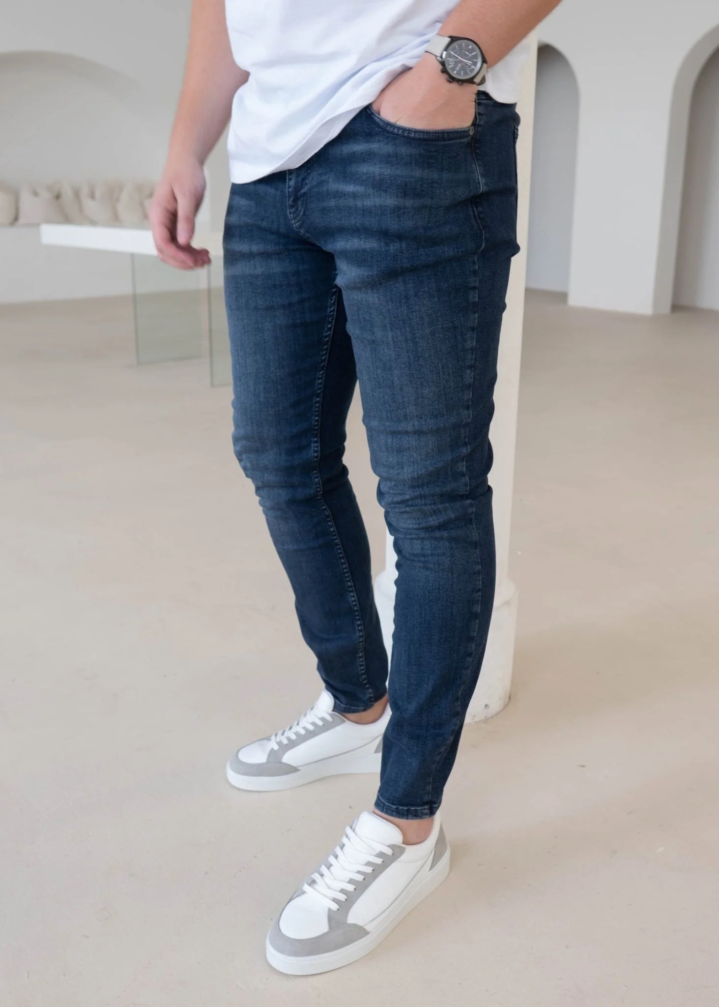Slim Comfort Jeans In Dark Blue - Image 4