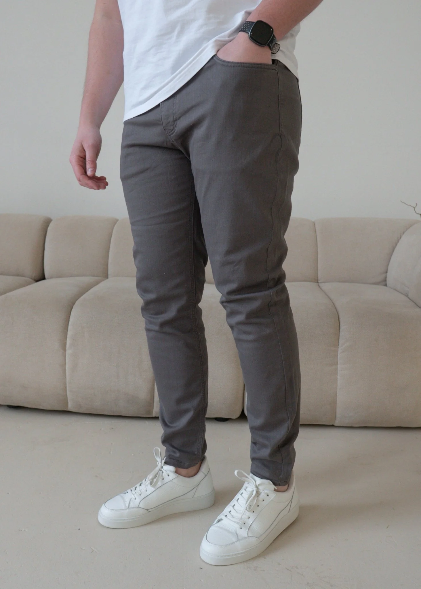 Slim Comfort Jeans In Dark Grey - Image 5