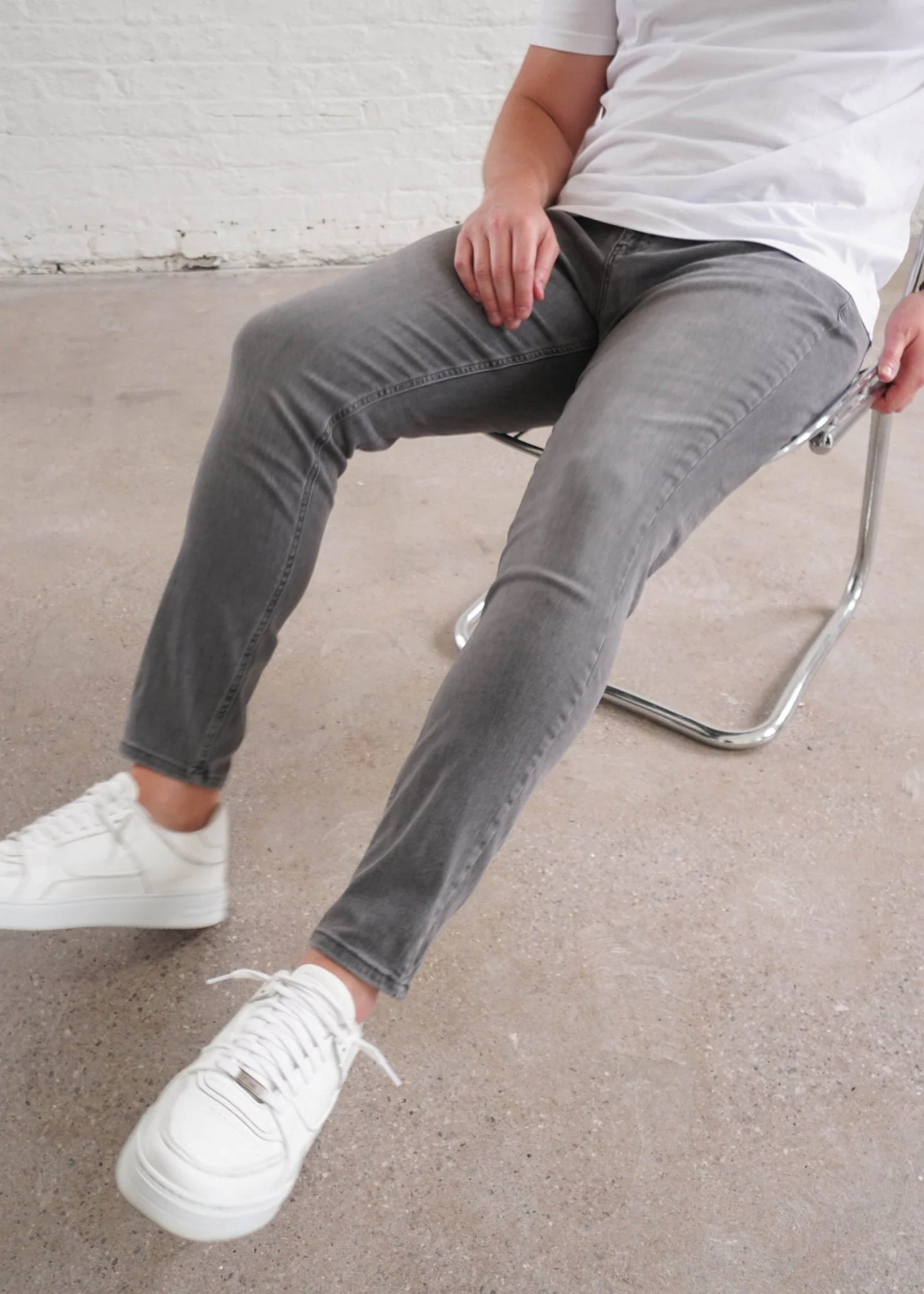 Slim Comfort Jeans In Mid Grey - Image 10