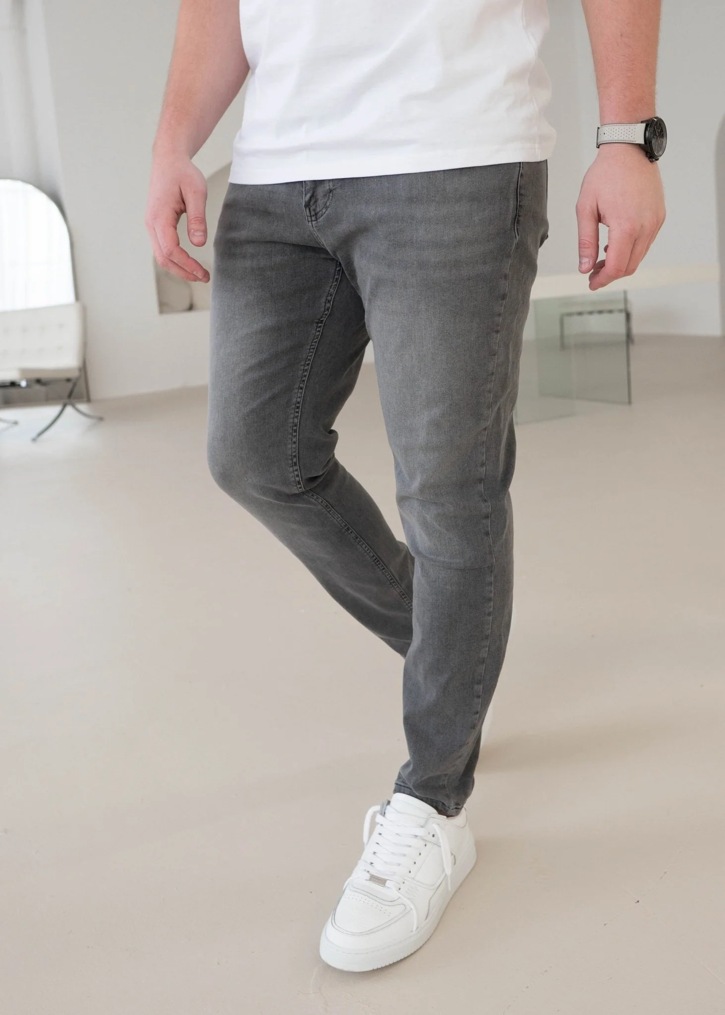 Slim Comfort Jeans In Mid Grey - Image 6
