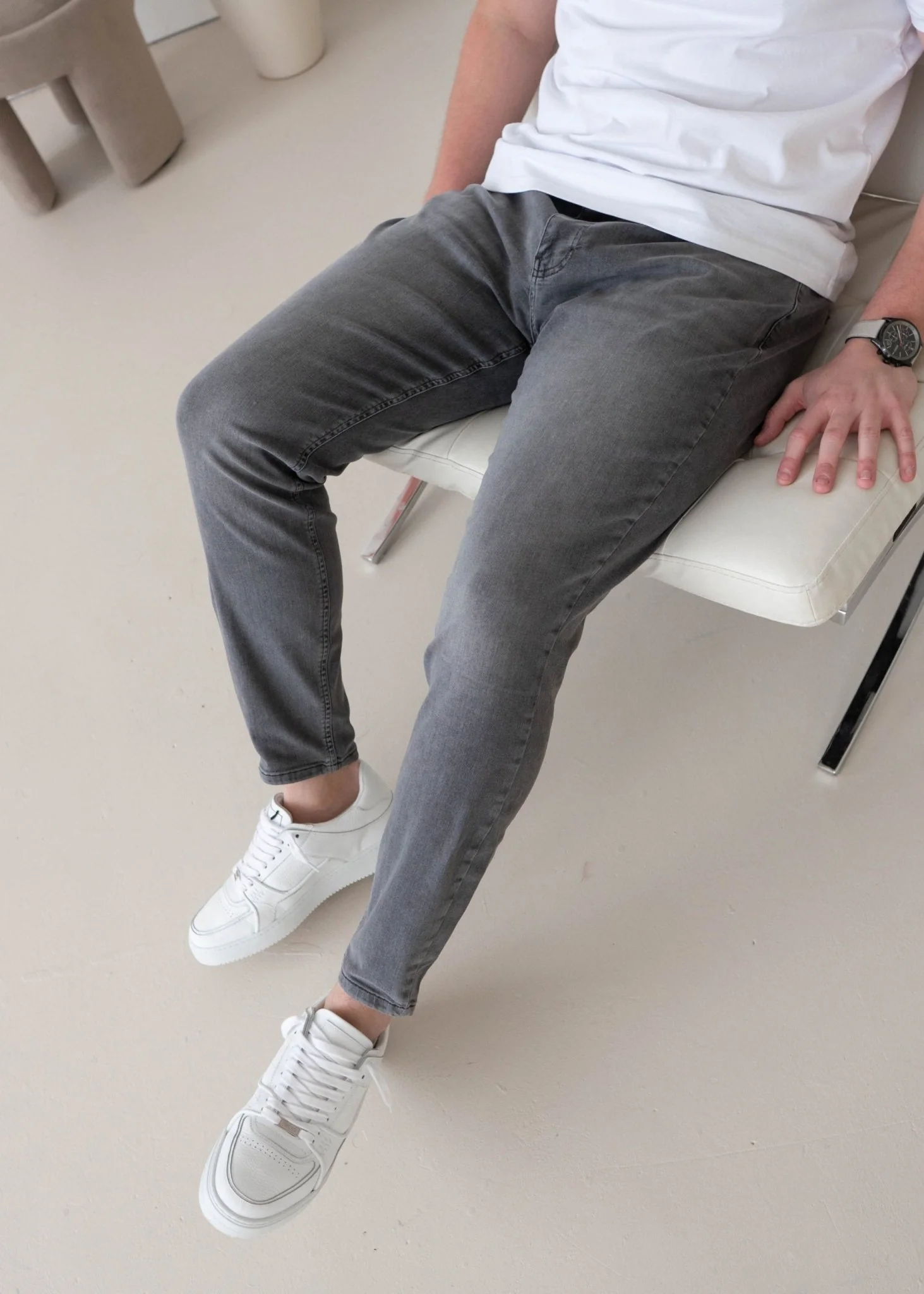 Slim Comfort Jeans In Mid Grey - Image 8