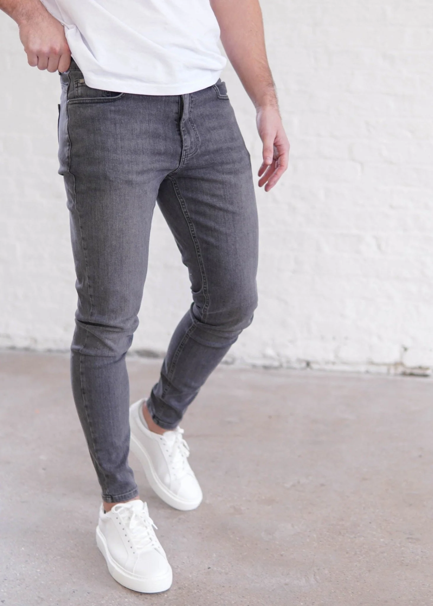 Slim Comfort Jeans In Mid Grey - Image 9