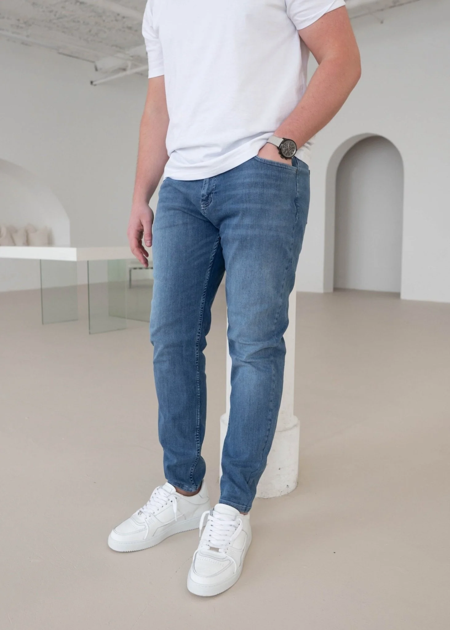 Slim Comfort Jeans In Light Blue - Image 6