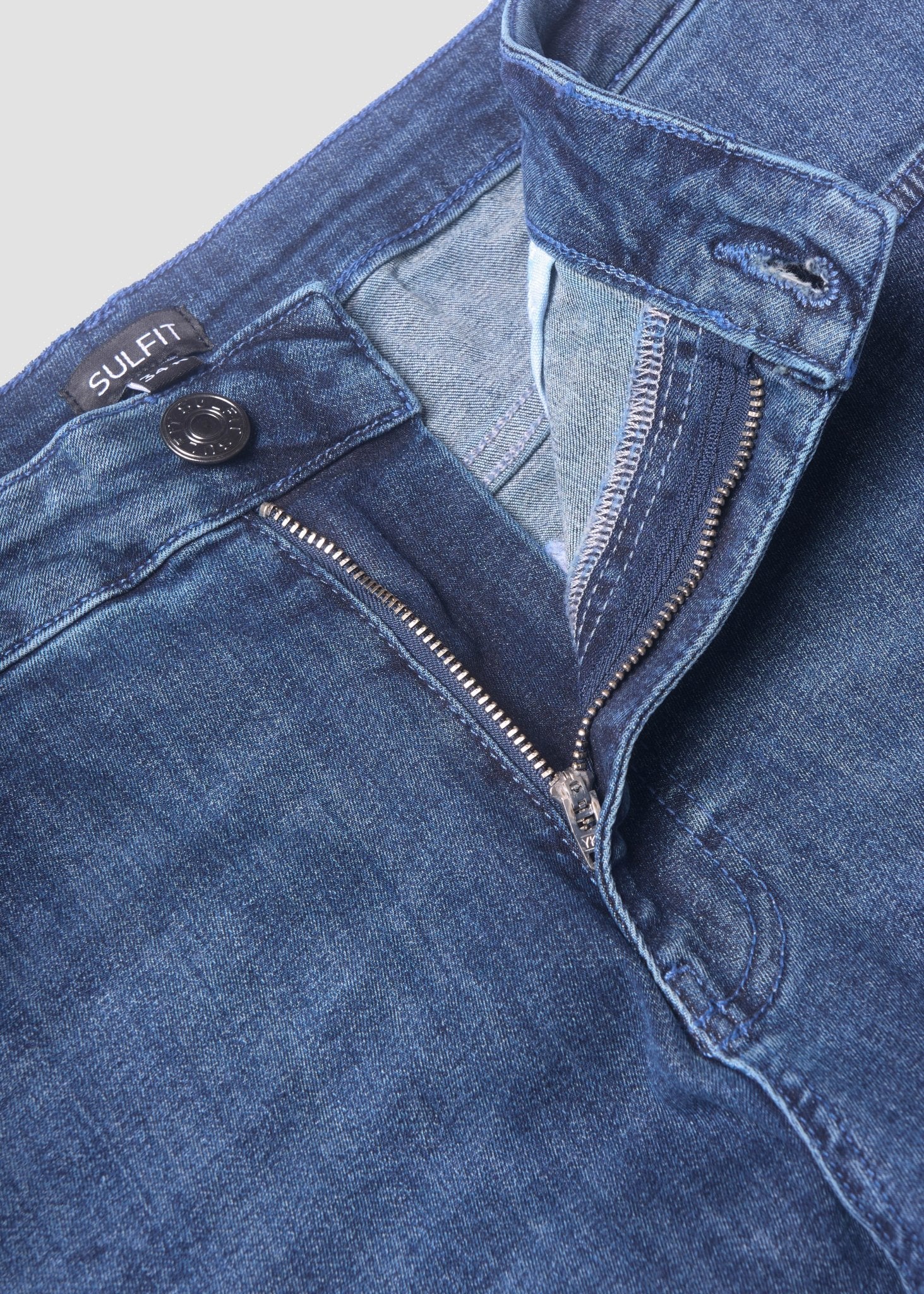 Slim Comfort Jeans In Mid Blue - Image 13