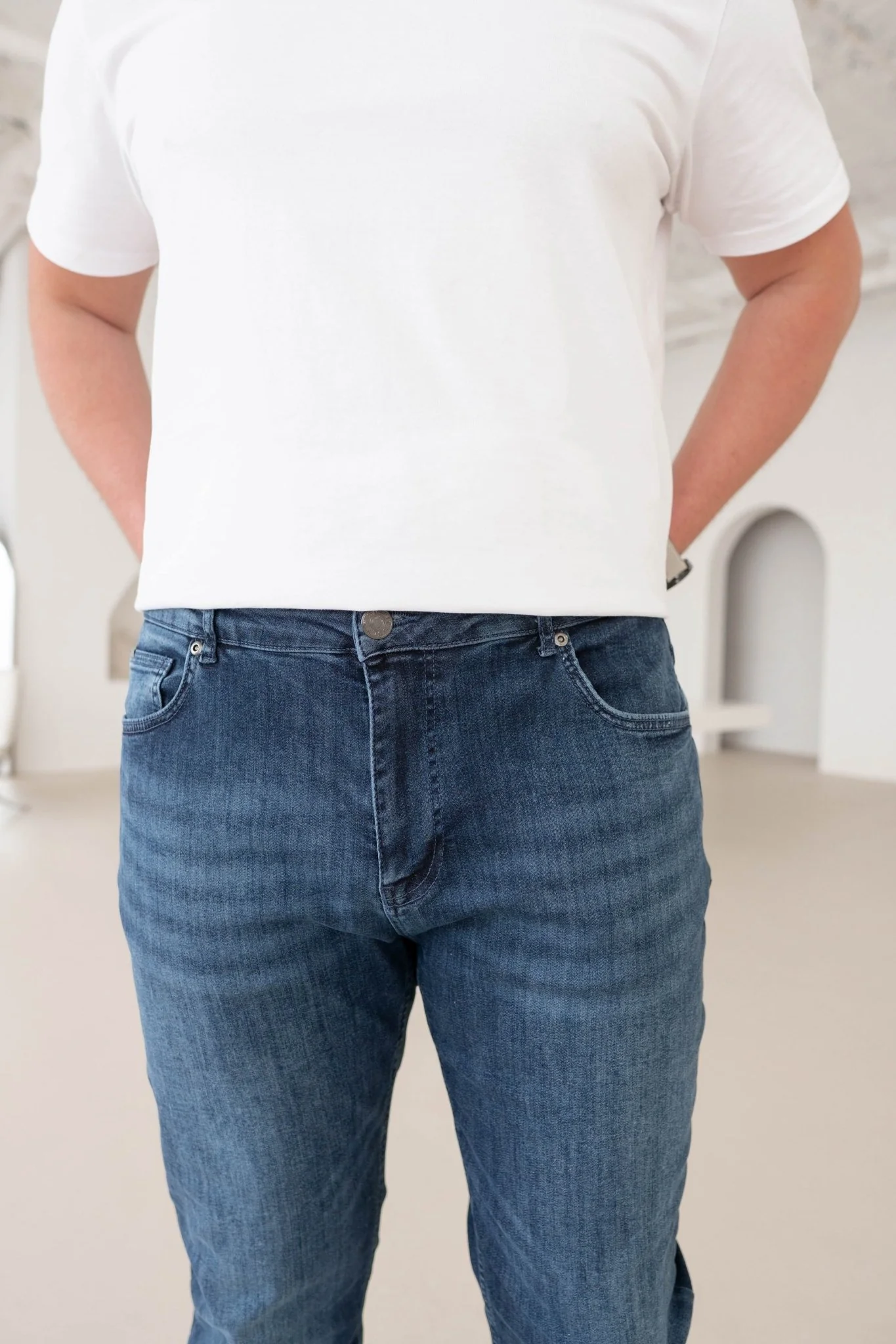 Slim Comfort Jeans In Mid Blue - Image 3