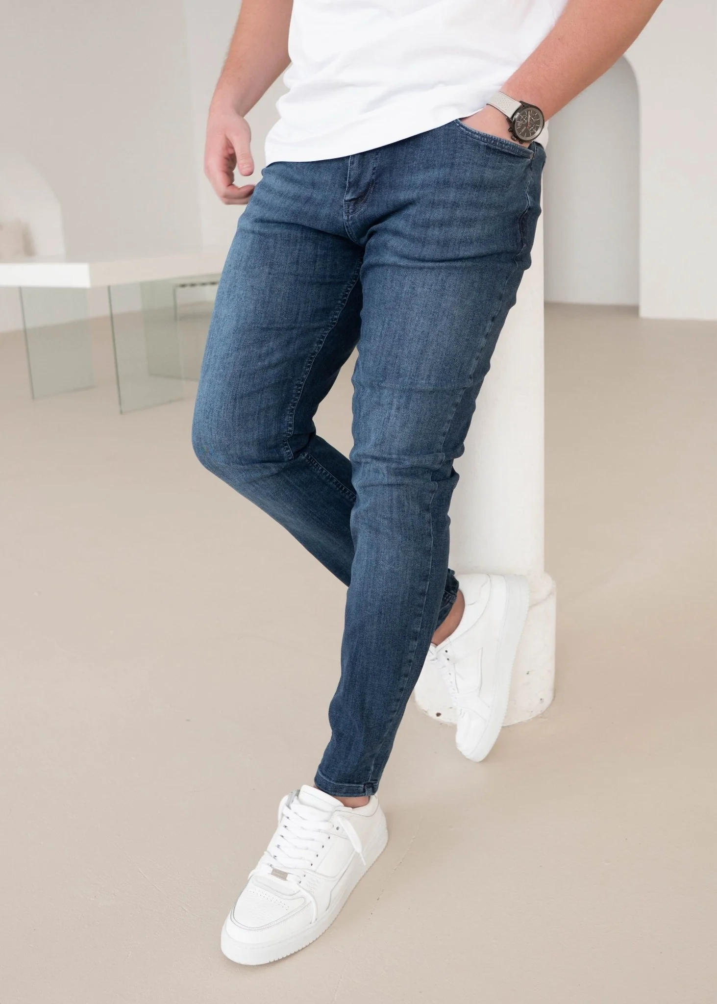 Slim Comfort Jeans In Mid Blue - Image 6