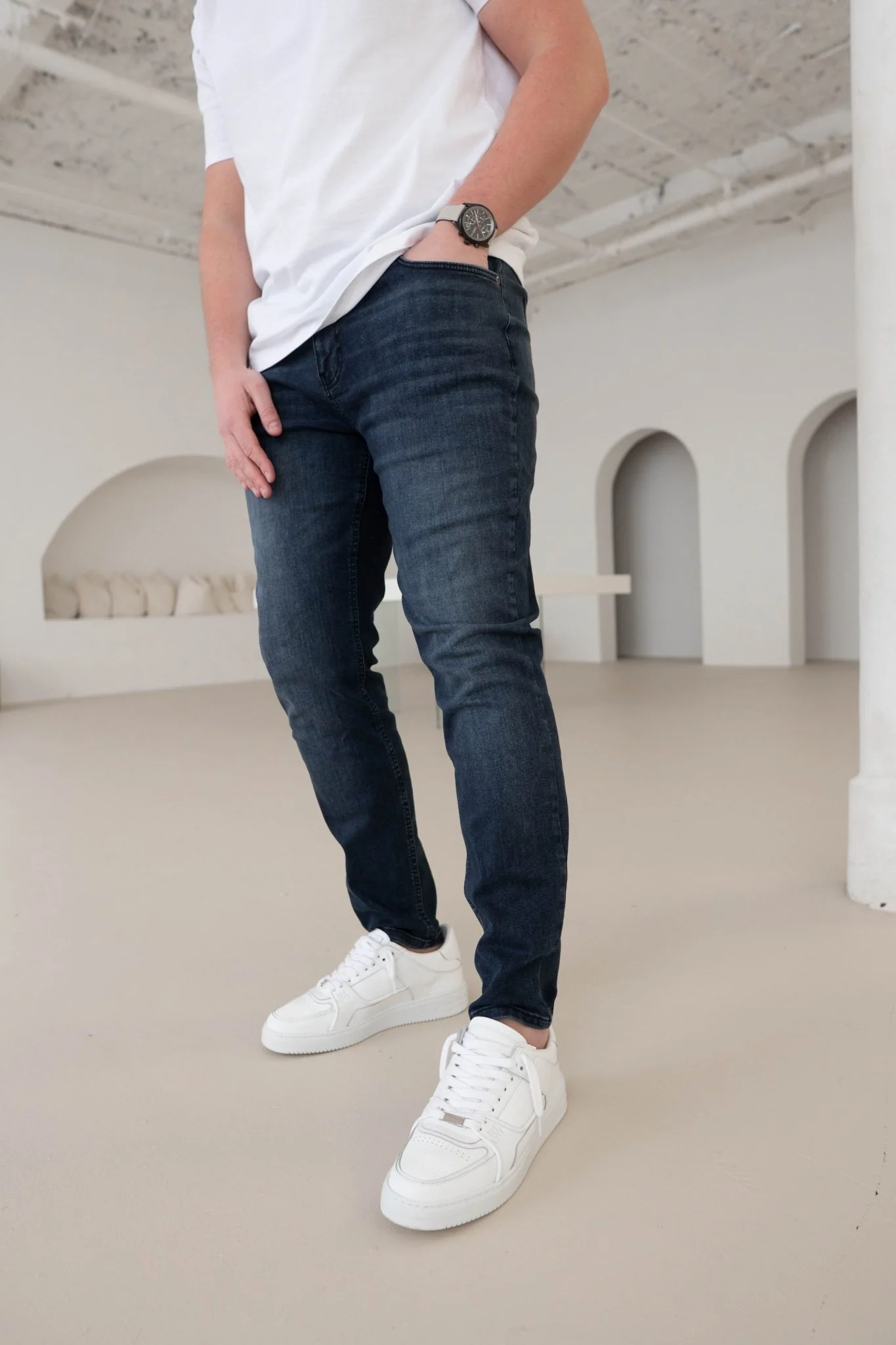 Slim Comfort Jeans In Midnight Dark Blue - Image 10