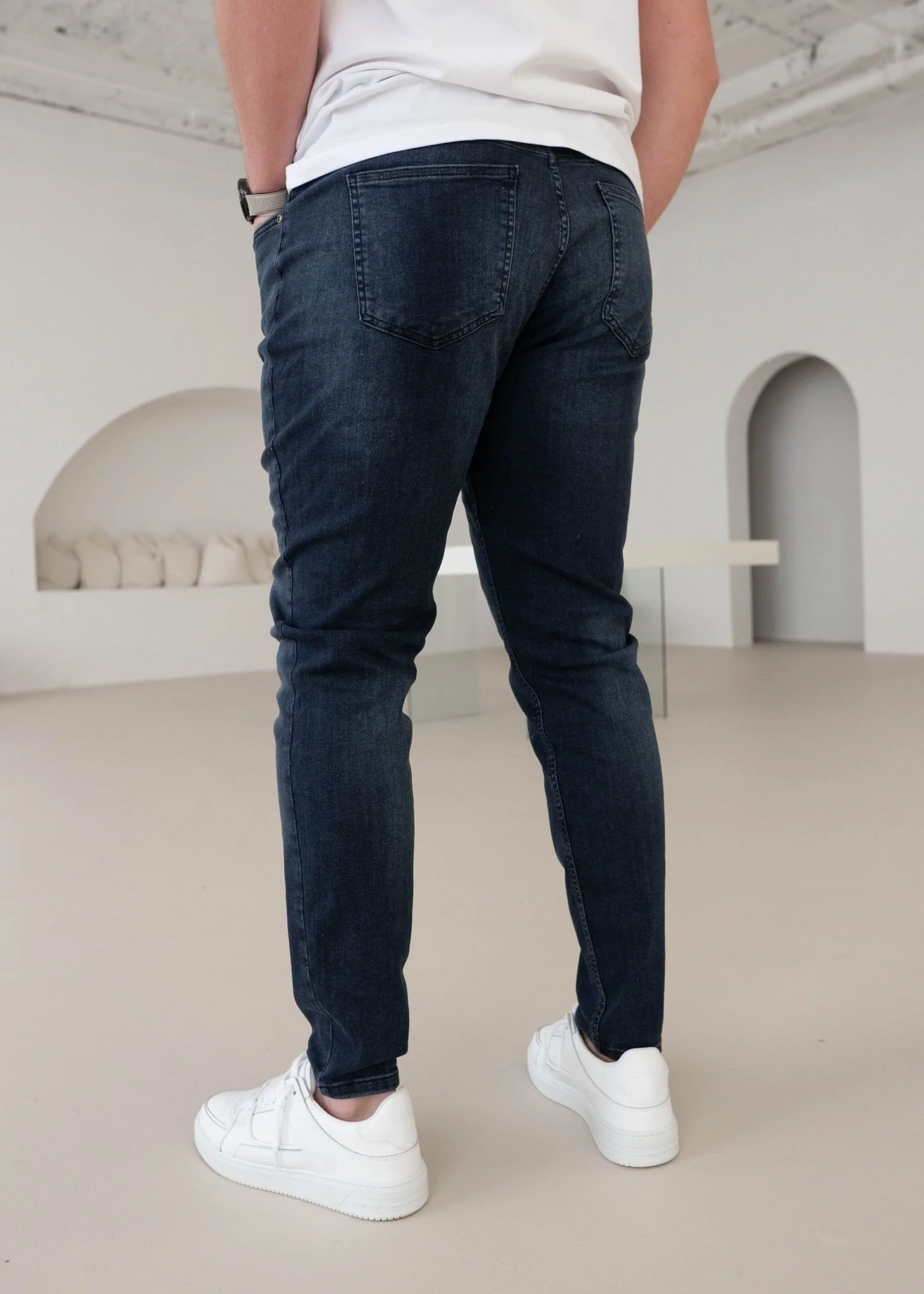 Slim Comfort Jeans In Midnight Dark Blue - Image 11
