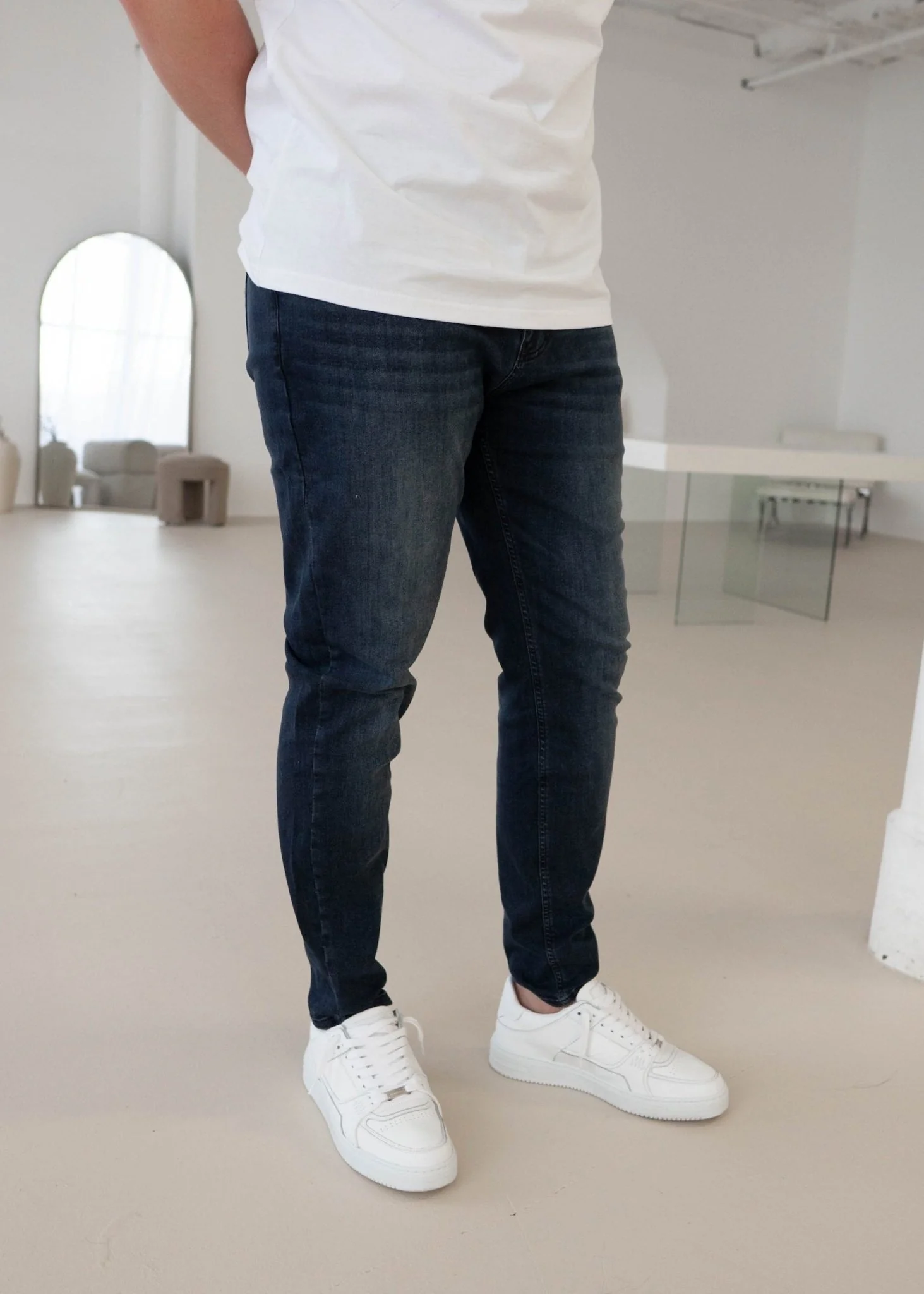 Slim Comfort Jeans In Midnight Dark Blue - Image 12