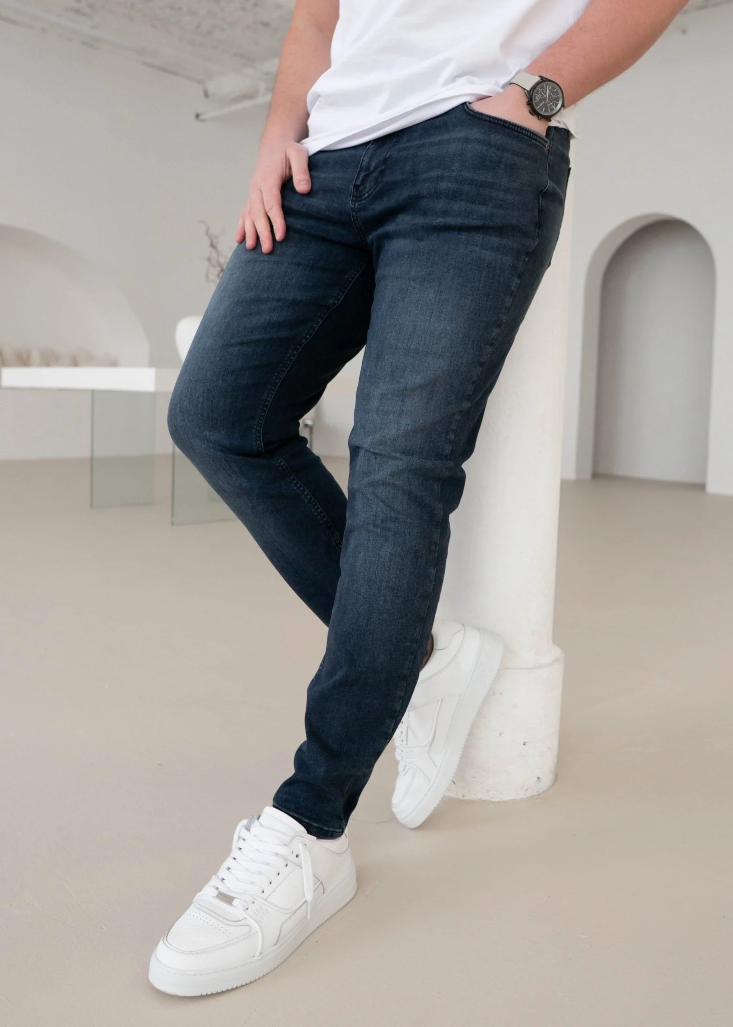 Slim Comfort Jeans In Midnight Dark Blue - Image 2