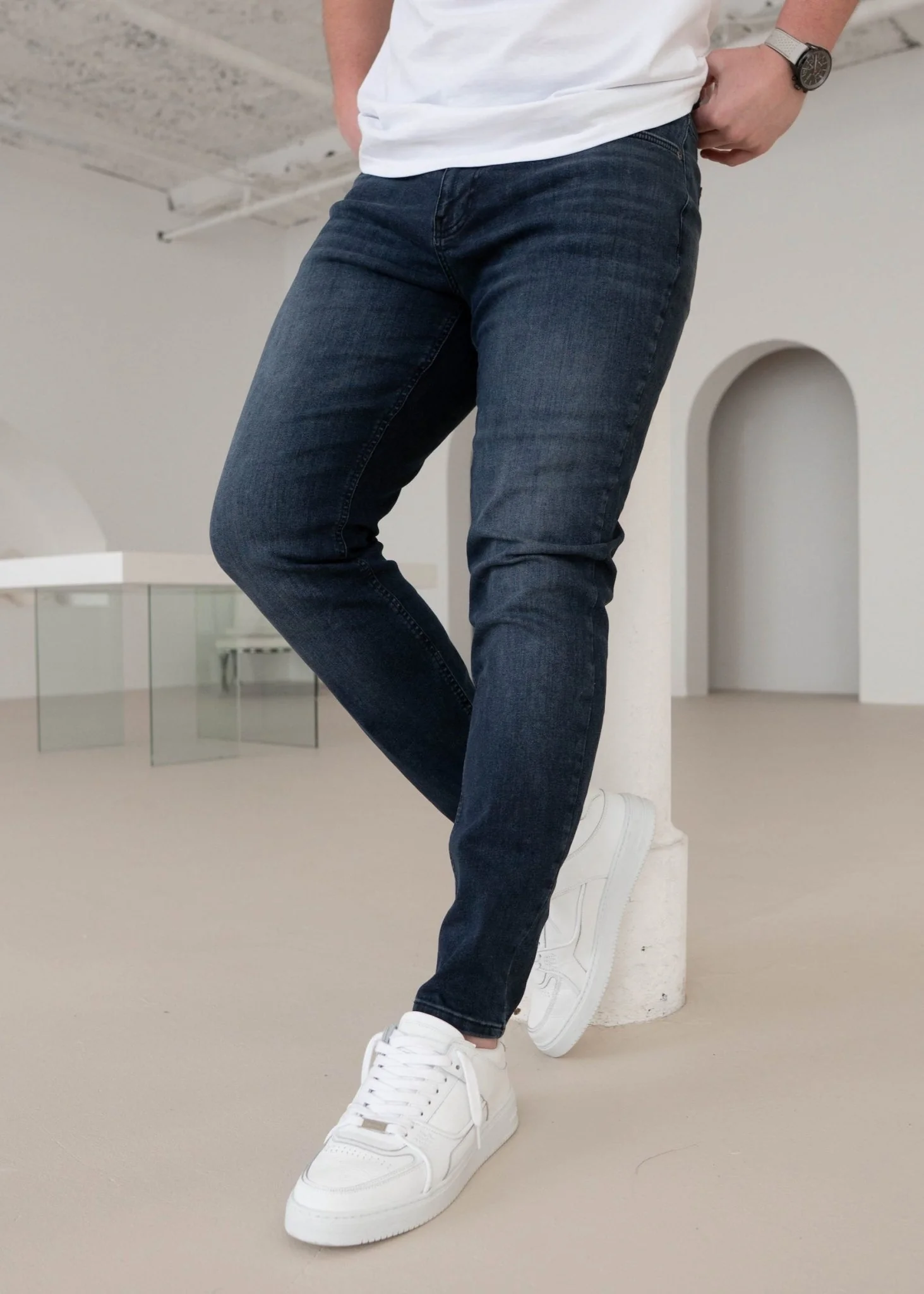 Slim Comfort Jeans In Midnight Dark Blue - Image 8