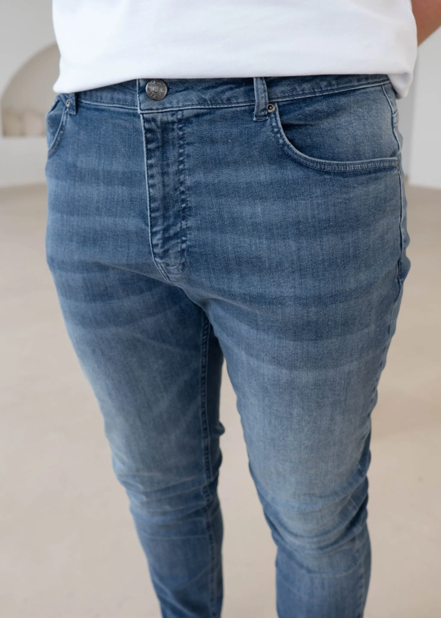 Slim Comfort Jeans In Stone Light Blue - Image 10